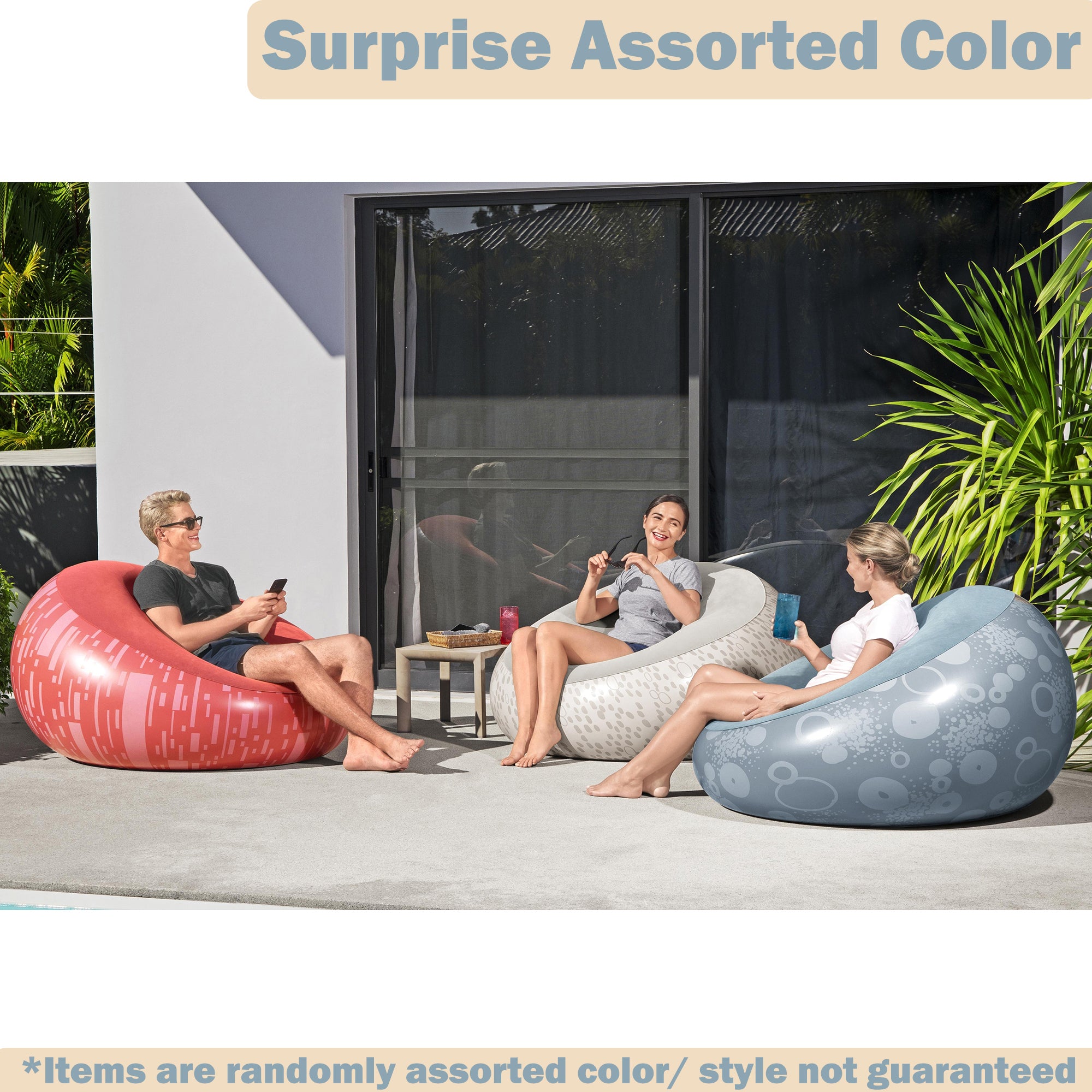 Bestway Inflatable Air Chair - Portable Lounge Chair for Adults, Indoor Outdoor Camping, Beach, Pool, Patio & Backyard Relaxation