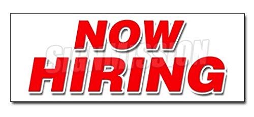 Now Hiring Decal - High Quality Vinyl Sticker for Business Window & Door Signage - Perfect for Retail Stores, Restaurants and Office Hiring Needs