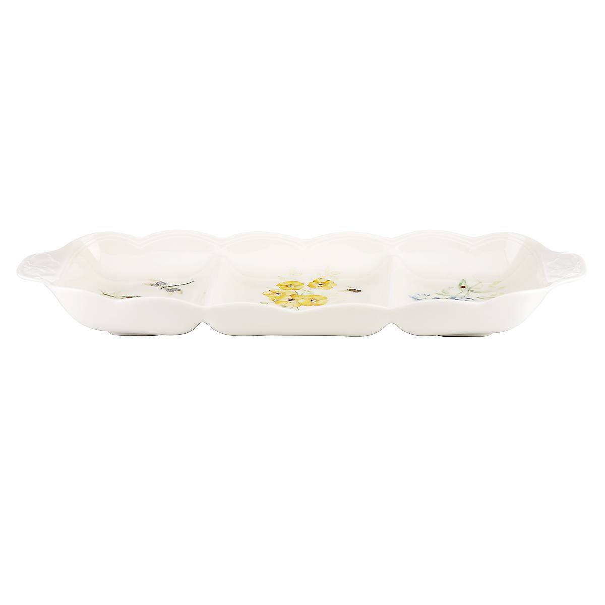 Butterfly Meadow Divided Serving Dish - Elegant Appetizer Platter for Charcuterie, Cheese & Party Snacks - Perfect for Entertaining, Bridal Showers & Holiday Gatherings