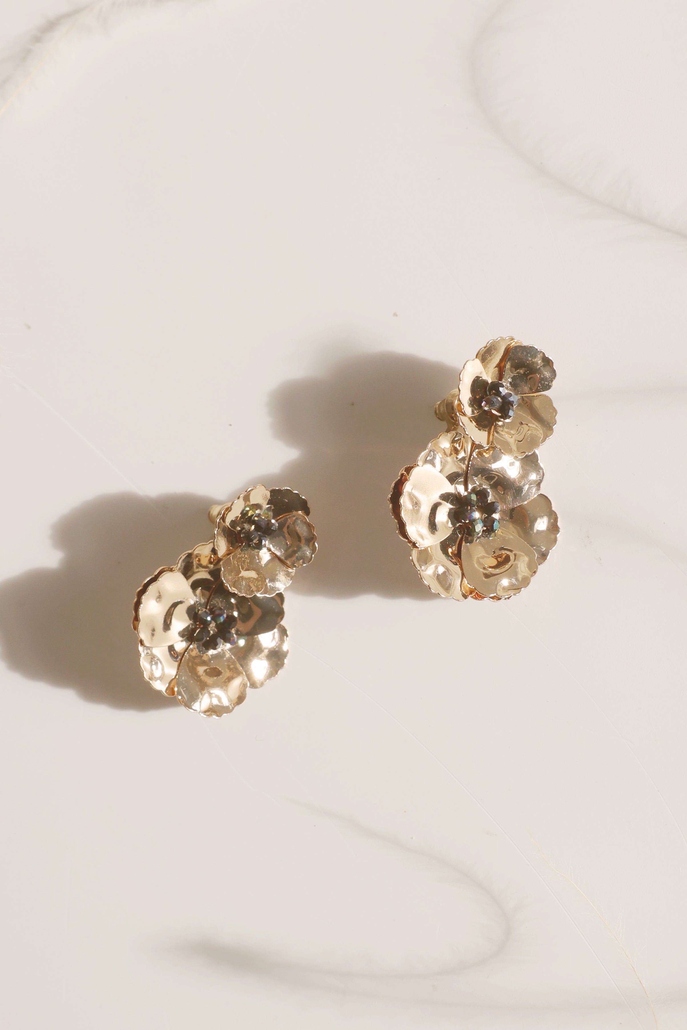 Poppy Front Back Earrings - Gold Floral Dangle Earrings for Women | Perfect for Parties, Weddings & Everyday Wear