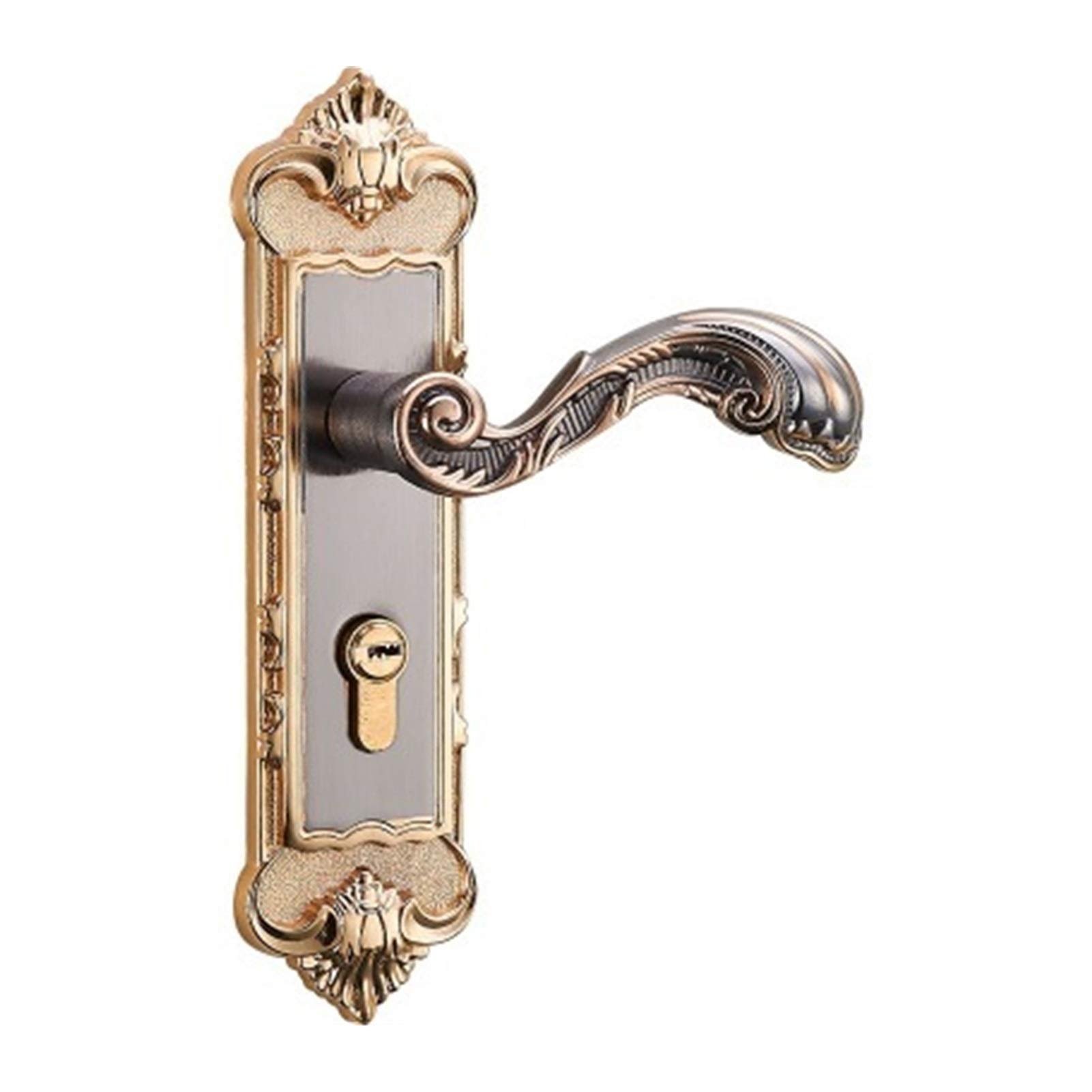 Vintage European Style Door Handle - Aluminum Alloy Interior Door Lock with Anti-Theft Design for Bedroom, Home & Room Safety | Perfect for Classic Home Decor & Secure Room Access