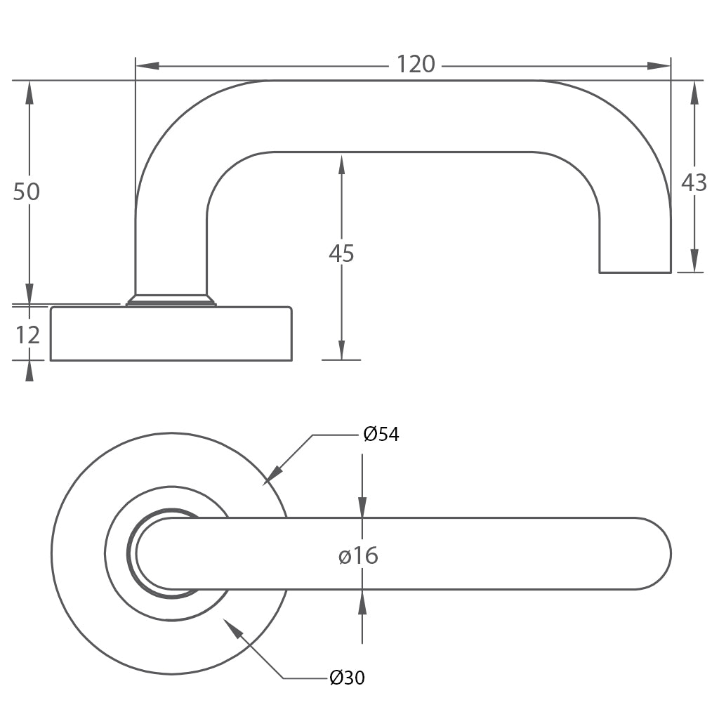 Prevelly Hollow Lever Handle - Modern Door Handle for Interior & Exterior Doors - Easy Installation & Durable Design - Perfect for Homes, Offices, and Commercial Spaces