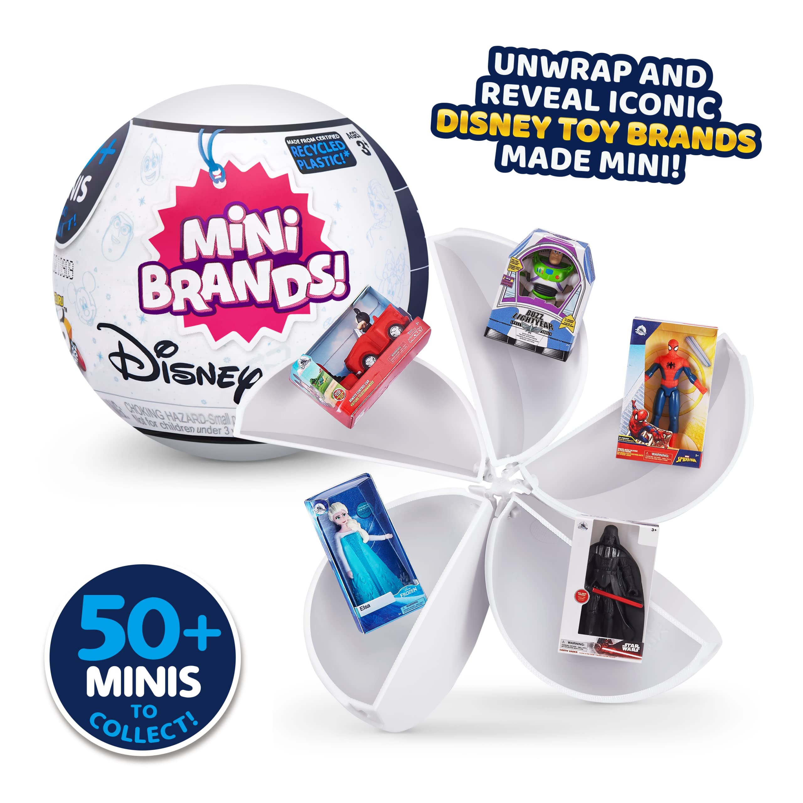 Disney Mini Brands Collectible Toys by ZURU - 2 Pack Mystery Capsules with 5 Surprise Toys Each - Disney Store Edition for Kids, Teens & Adults | Great Stocking Stuffers & Gift Ideas for Birthday, Christmas & Party Favors (Amazon Exclusive)