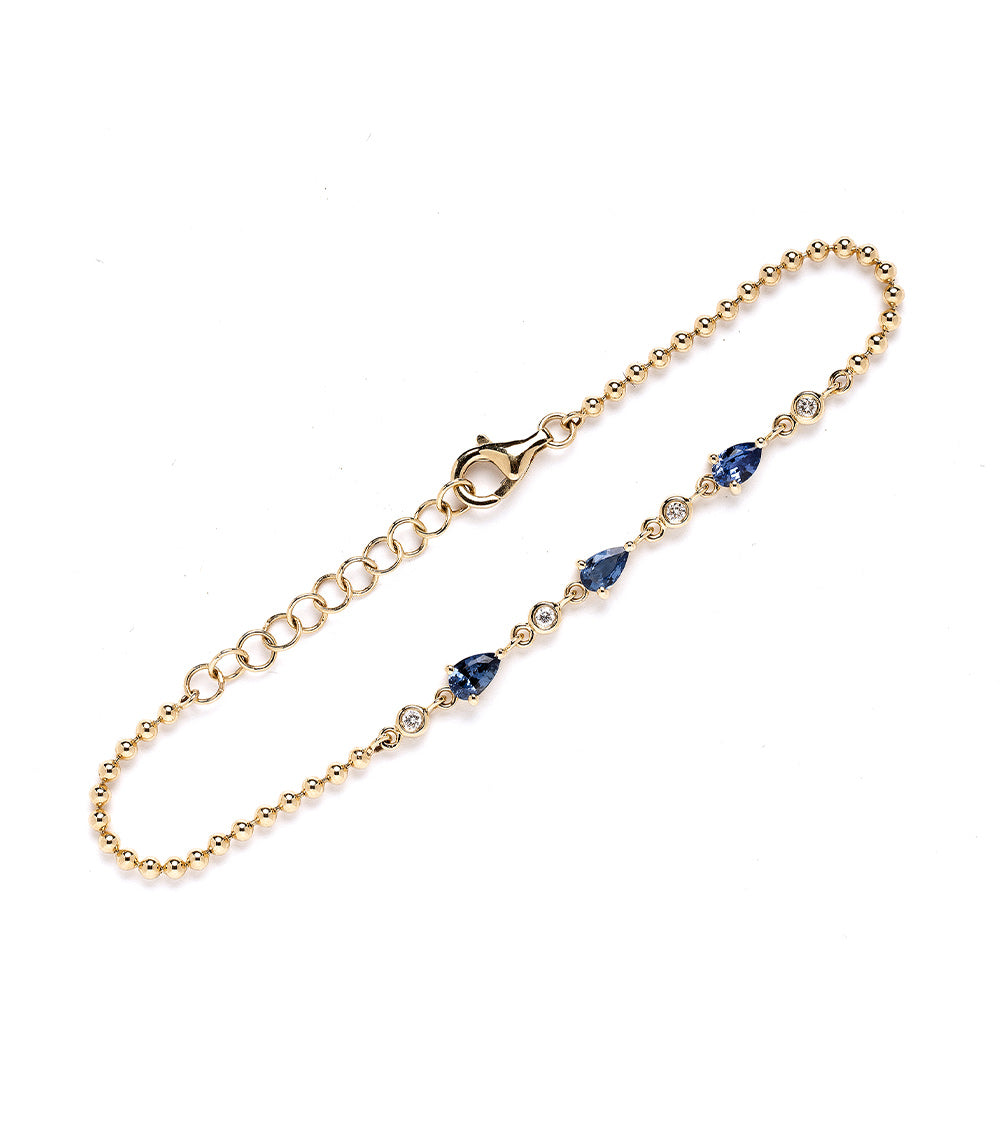 14K Gold Sapphire Bracelet for Women - Elegant Something Blue Jewelry for Weddings, Anniversaries & Special Occasions
