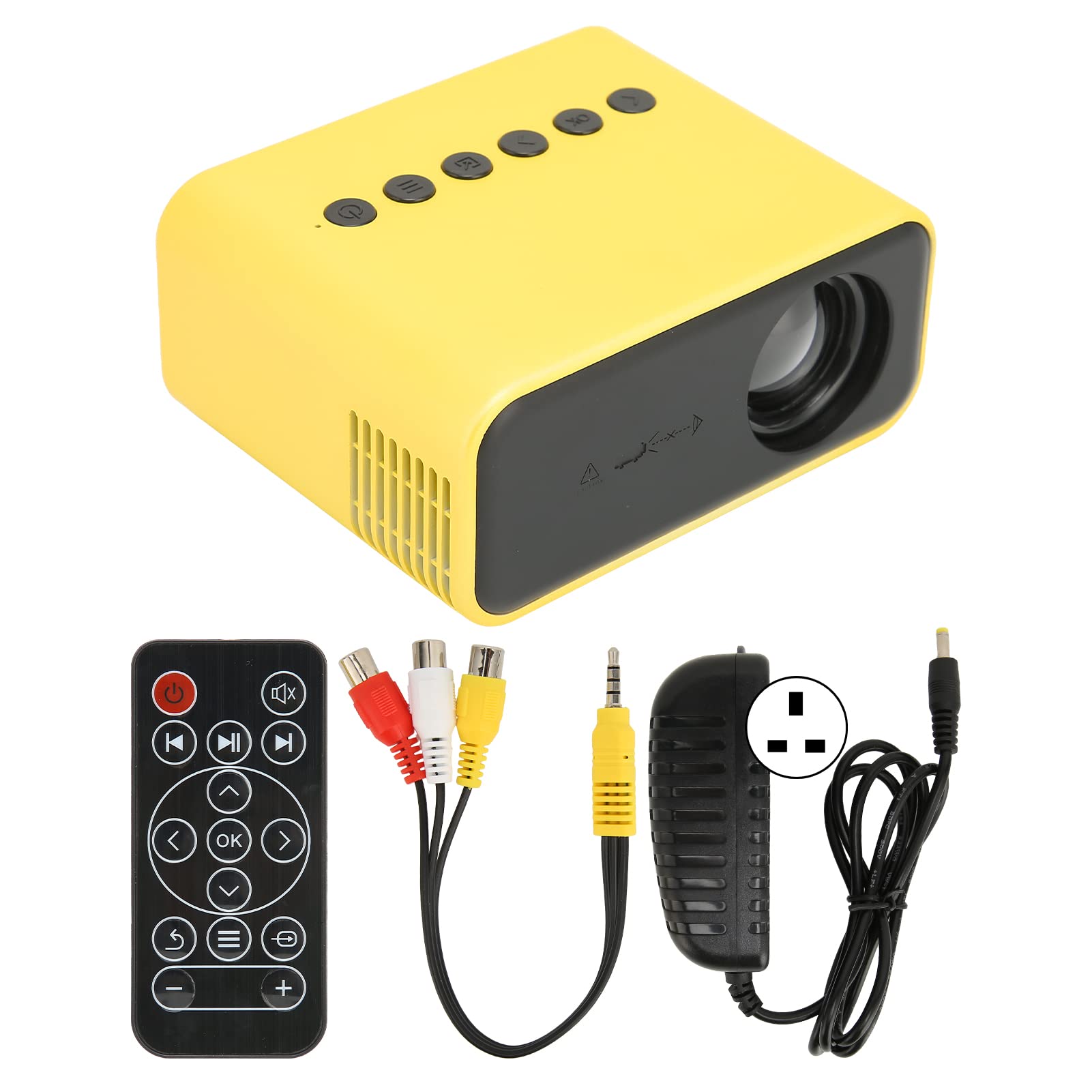 RajoNN Mini Portable LED Projector - 1080P HD Movie Projector for Laptop, Home Theater & Outdoor Movies (White) | Perfect for Home Entertainment, Camping & Backyard Movie Nights