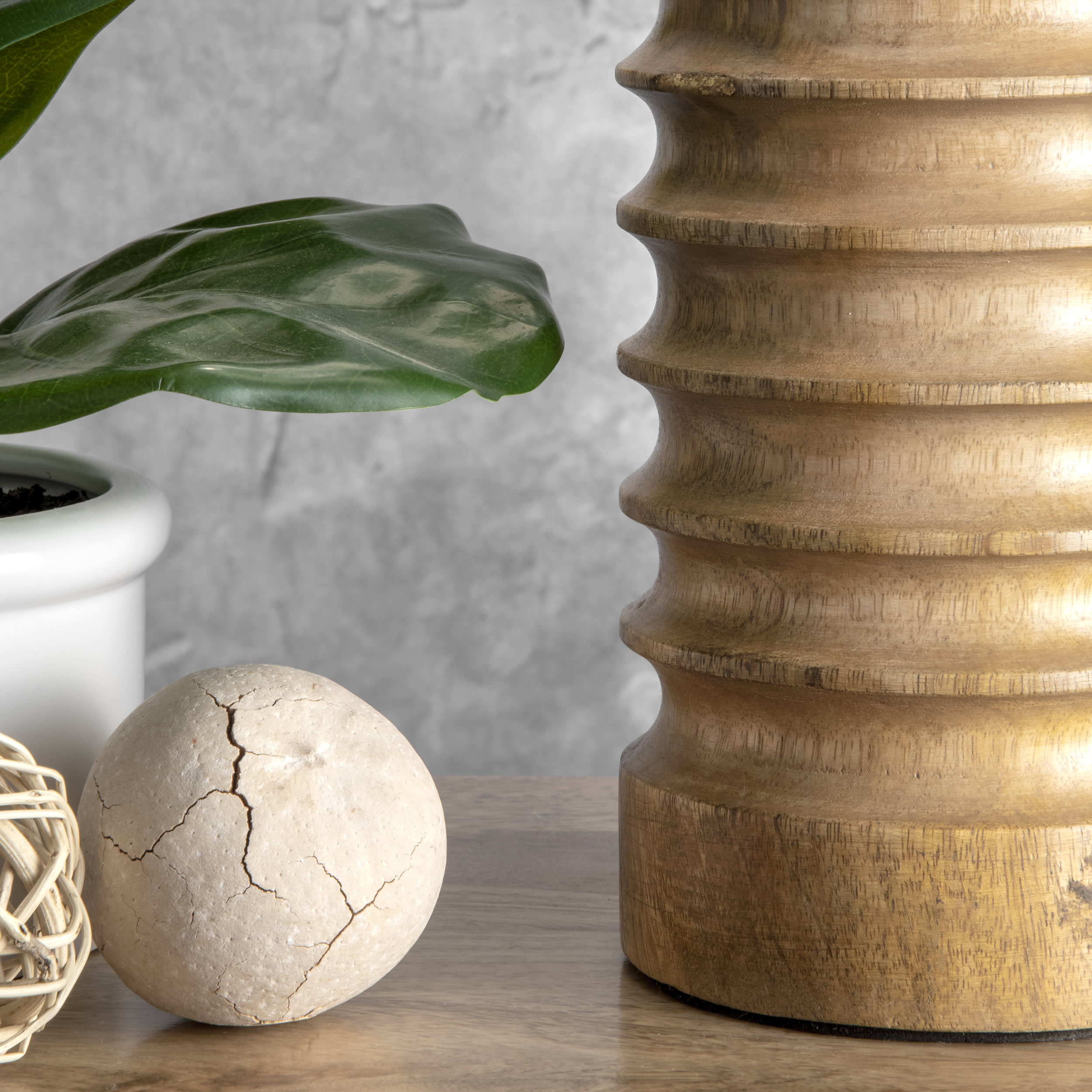 25 Inch Andromeda Wood Spiral Table Lamp - Natural Wooden Bedside Lamp for Living Room, Bedroom & Office Decor | Modern Boho Style Lighting Fixture