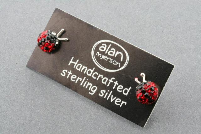 Red Crystal Ladybug Stud Earrings for Women - Elegant & Stylish Jewelry for Everyday Wear, Parties & Gifts