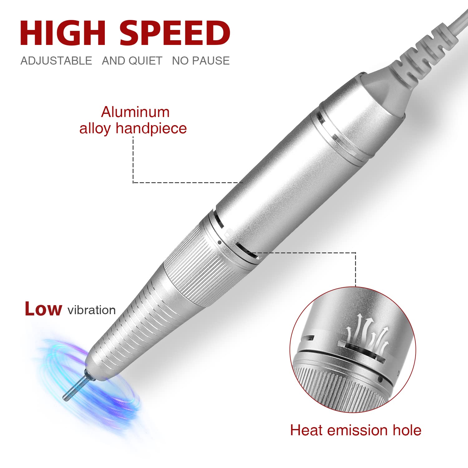 Professional Cordless Nail Drill Machine 30000RPM - AZ GOGO Portable Electric Nail File for Acrylic & Gel Nails with LCD Display | Perfect for Home Salon, Nail Art & Professional Manicures
