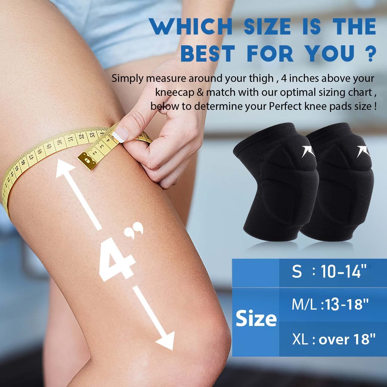 **Volleyball Knee Pads for Men & Women – Professional Grade Knee Compression Sleeves with High Protection Pads – Support for Running, Meniscus Tear, ACL, Arthritis & Joint Pain Relief – Ideal for Volleyball, Basketball & Workouts**
