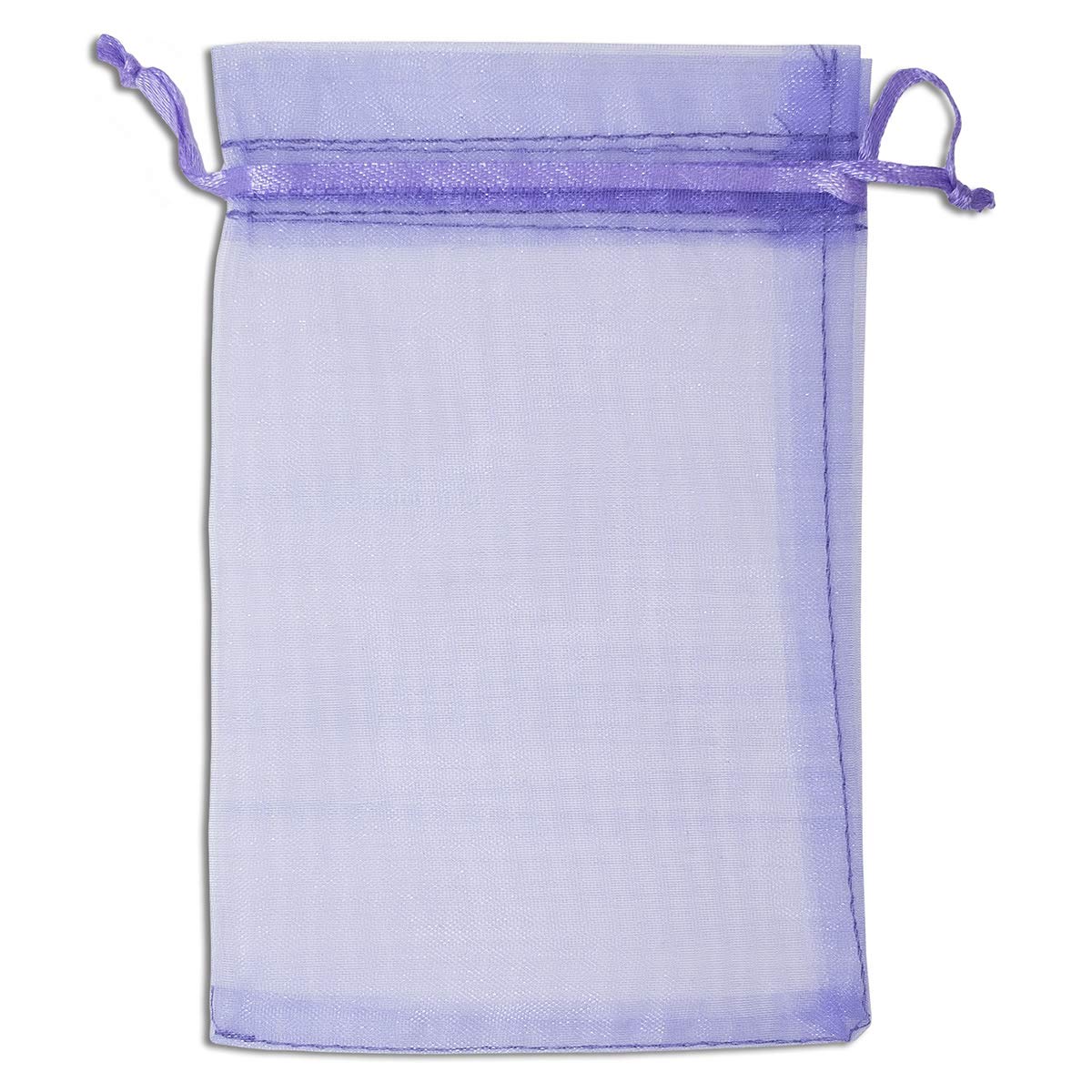 48-Pack 3x4 Inch Lavender Sheer Organza Drawstring Gift Bags - Jewelry, Candy, Wedding Favors & Party Treat Bags | Perfect for Bridal Showers, Baby Showers & Birthday Party Favors
