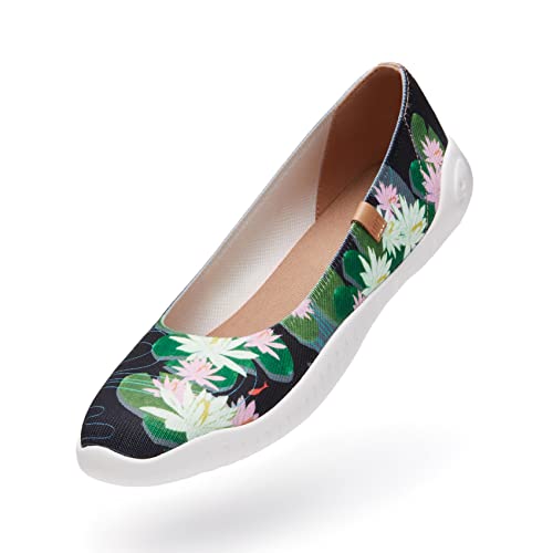 UIN Women's Slip On Sneakers - Lightweight Walking Shoes, Casual Loafers with Artistic Paint Design, Comfortable Travel & Holiday Footwear - Perfect for Daily Wear, Vacation Trips and Fun Outings