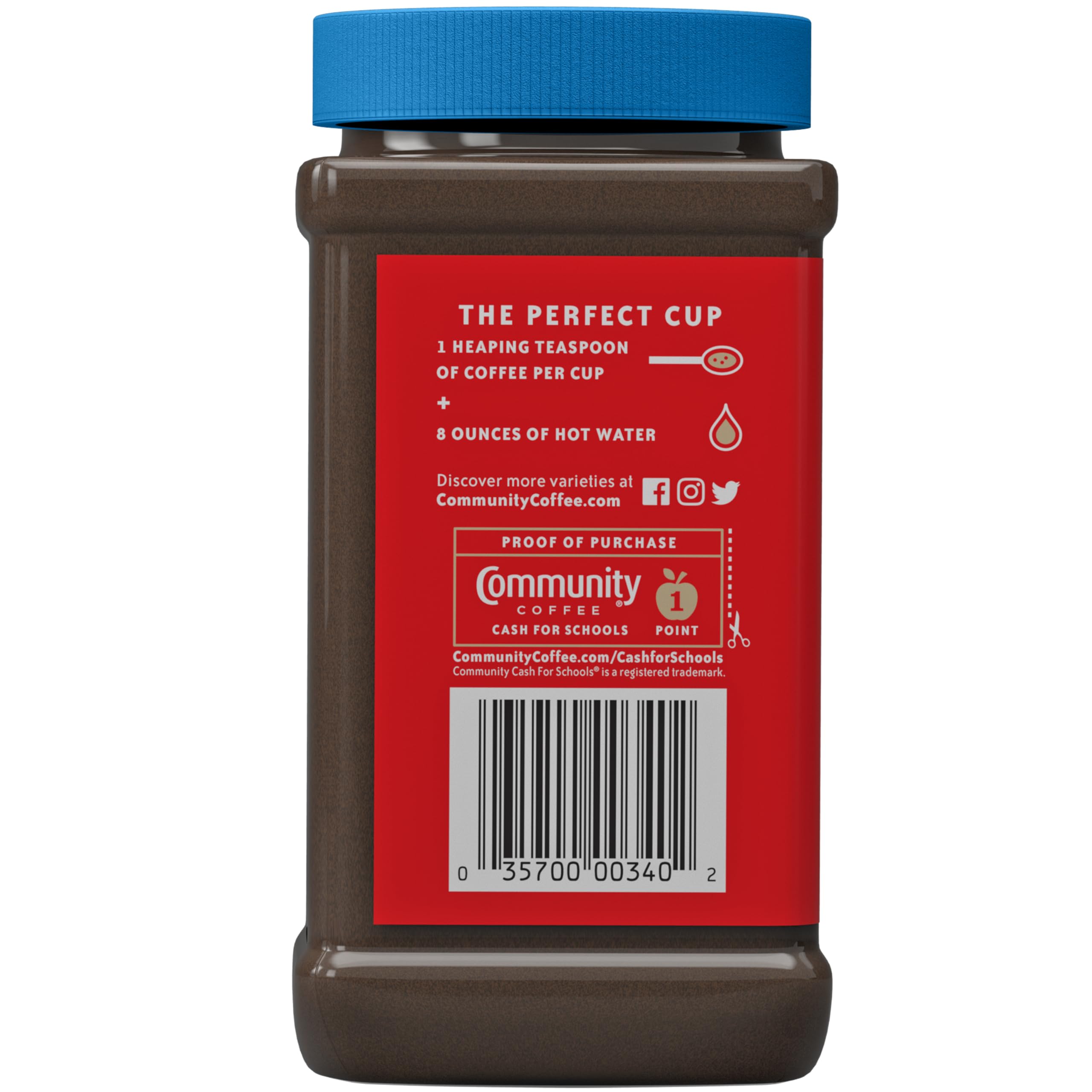 Community Coffee Breakfast Blend Instant Coffee, Medium Roast, 7 Ounce Jar (Pack of 12) - Rich & Smooth Morning Brew for Home, Office & Travel - Perfect for Busy Professionals & Coffee Lovers