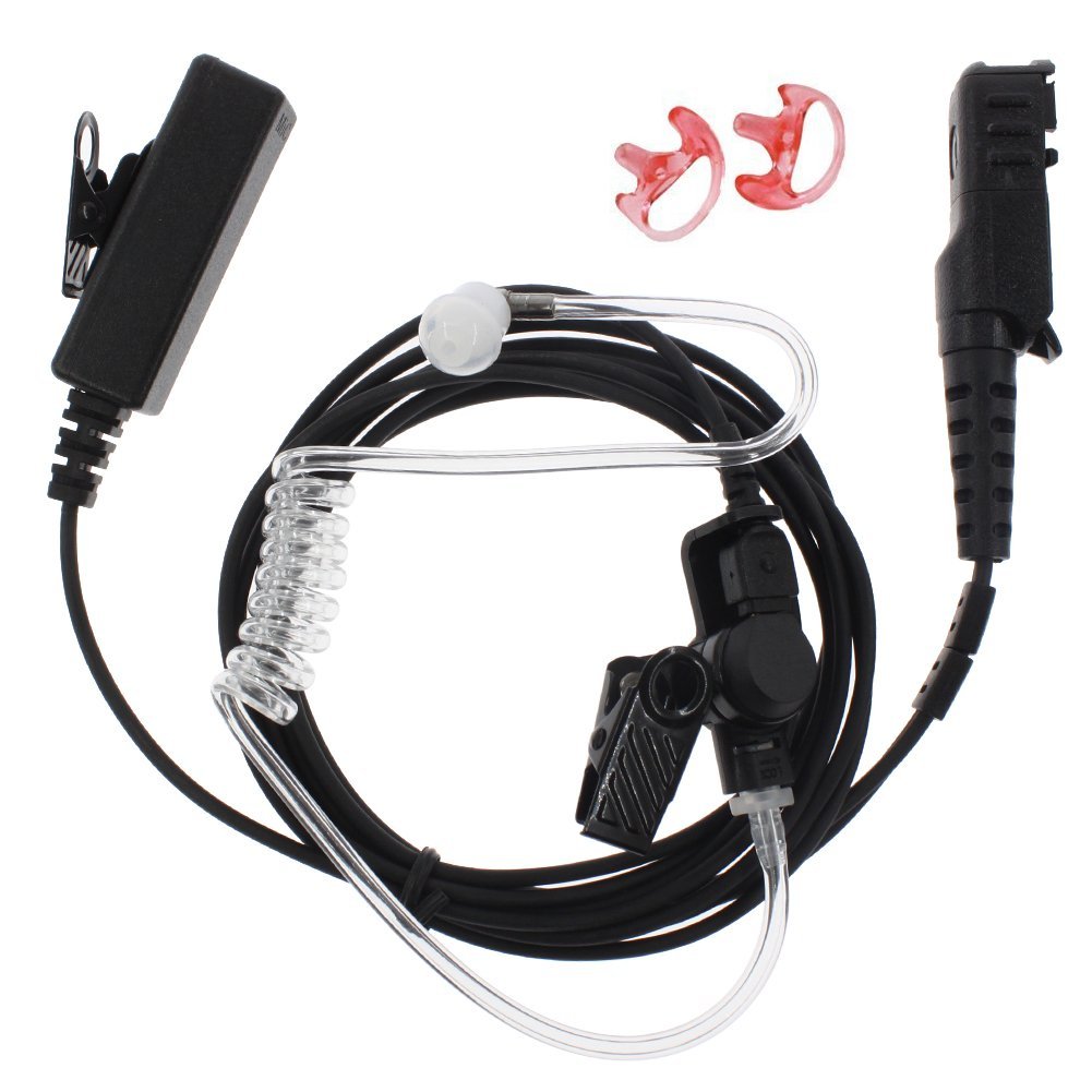 Covert Acoustic Tube Earpiece Headset with Mic - Compatible with Motorola XPR3300 XPR3500 XIR P6620 XIR P6600 E8600 E8608 MotoTRBO Radios - Ideal for Bodyguard, FBI, Security & Law Enforcement Professionals