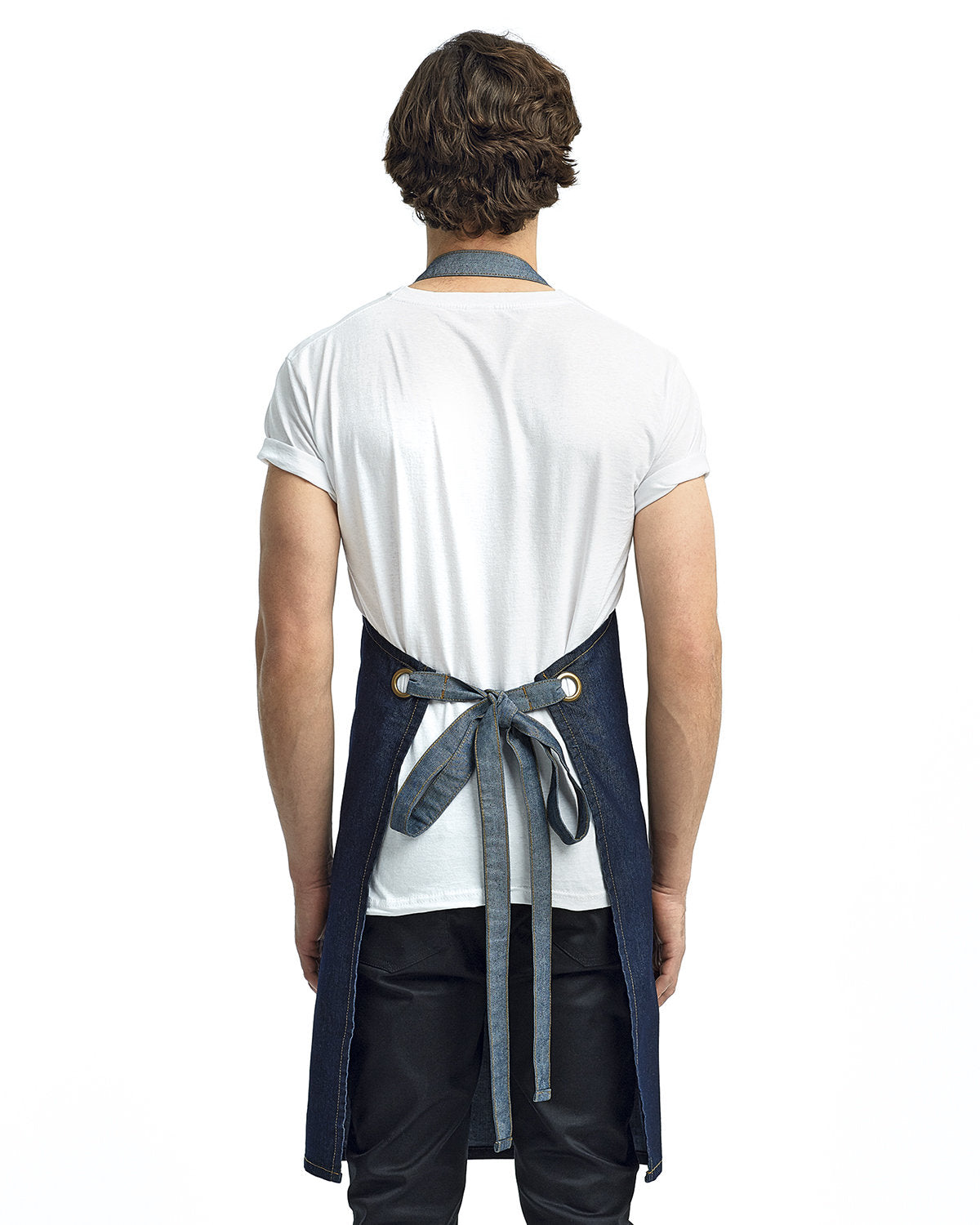 Reprime RP127 Unisex Denim Bib Apron - Artisan Collection with Contrast Design for Cooking, Grilling & Crafting - Durable & Stylish Workwear for Chefs, Artists & DIY Enthusiasts