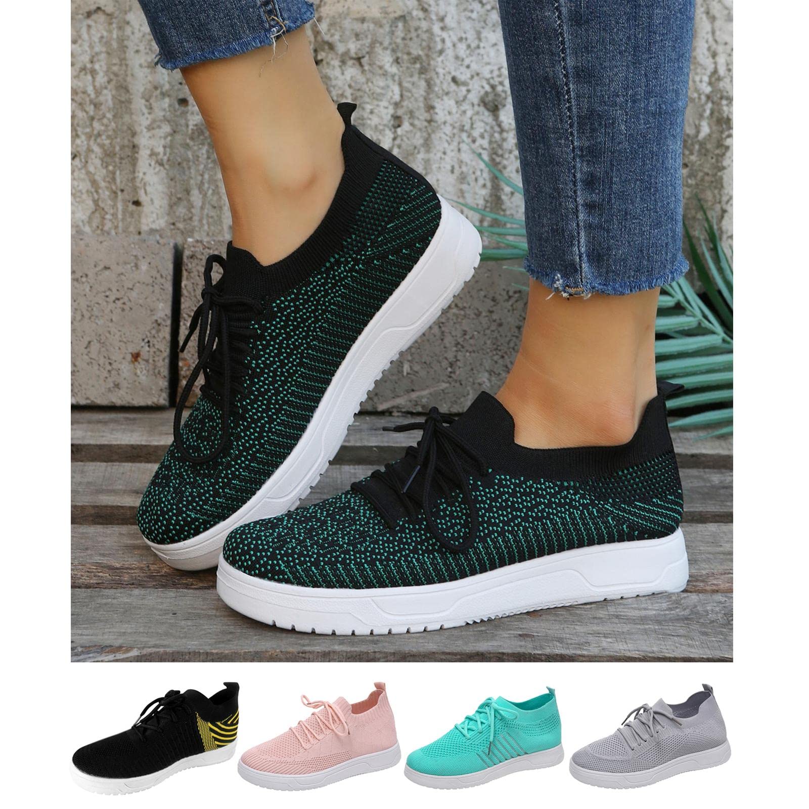 Stylish Women's Striped Mesh Sneakers - Lightweight Breathable Running & Walking Shoes for Women - Perfect for Summer, Spring & Autumn - Gym, Workout, Travel & Daily Wear