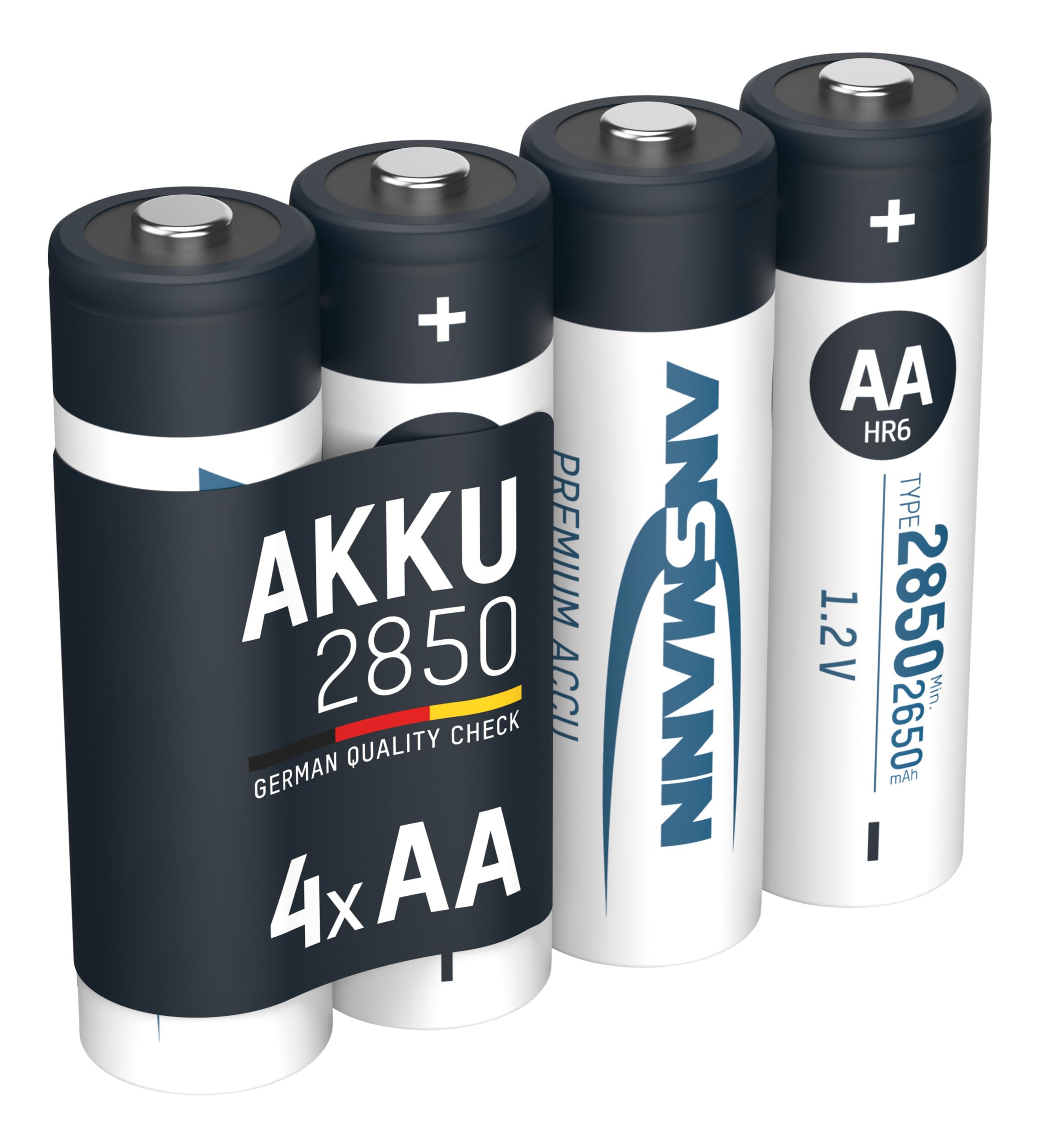 Ansmann AA 2850mAh Hybrid High Capacity Low Self-Discharge Rechargeable Batteries - 12 Pack for Digital Cameras, Wireless Keyboards, and Game Controllers