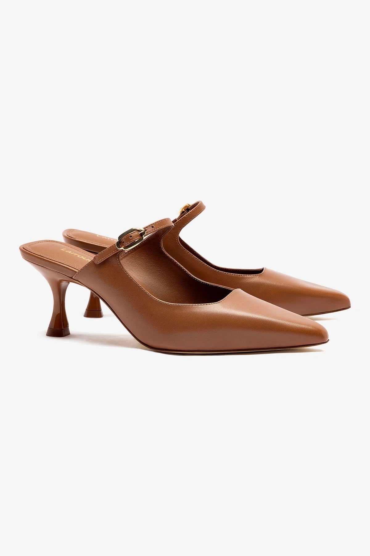 Ines Mule Shoes in Caramel Leather - Comfortable Slip-On Loafers for Women | Perfect for Office, Casual Outings & Travel
