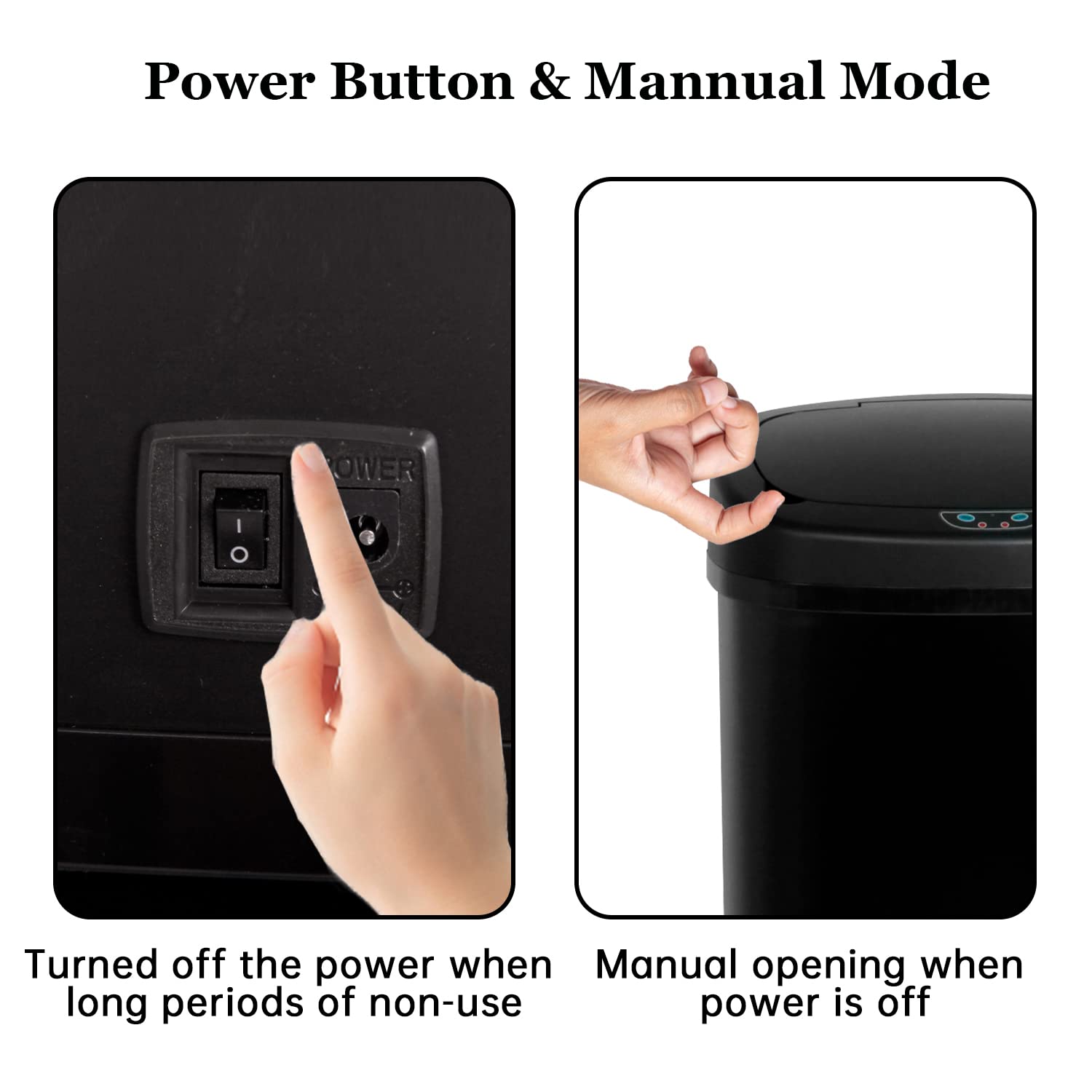 Stainless Steel 13 Gallon Automatic Touchless Trash Can with Lid - Large Capacity Garbage Bin for Kitchen, Home & Office (Black) | Perfect for Hands-Free Waste Disposal in Modern Spaces