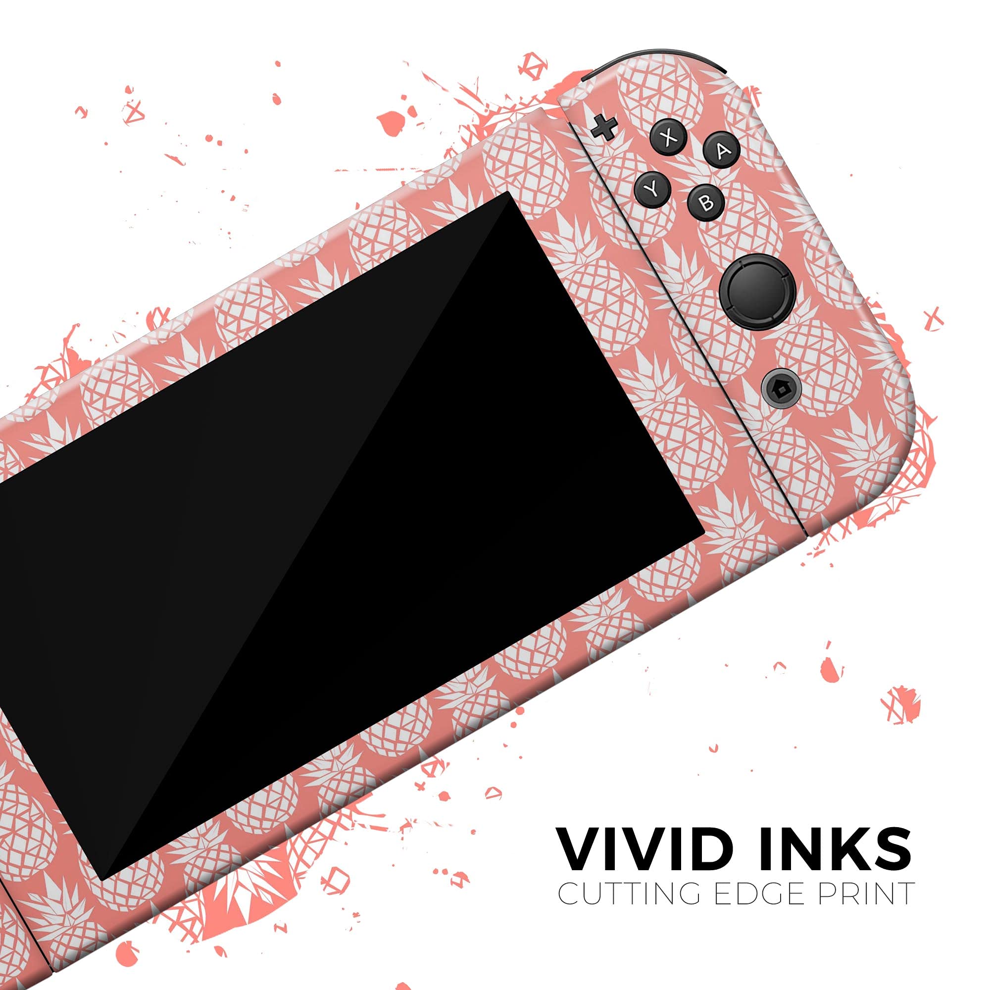 Nintendo Switch Skin Decal Cover - Tropical Pineapple Design, Scratch-Resistant Removable Vinyl Wrap for Switch Console (Compatible with All Models) - Perfect for Summer Gaming & Tropical Themed Decor