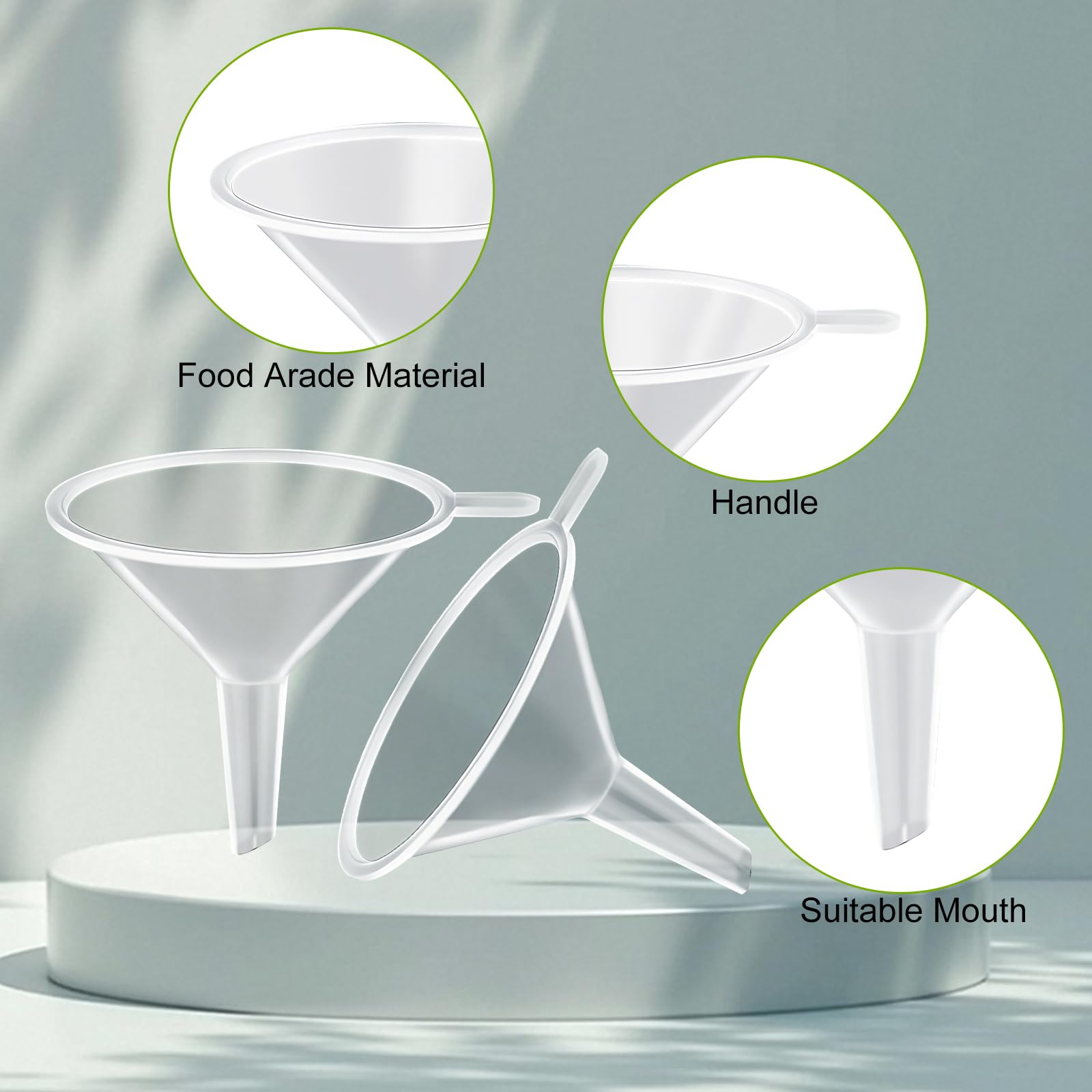 200 Pack Plastic Mini Funnels - 2.2 Inch Small Funnel for Essential Oils, Spices, Lab Bottles, Sand Art & DIY Crafts - Perfect for Home, Kitchen, Science Experiments & Recreational Activities