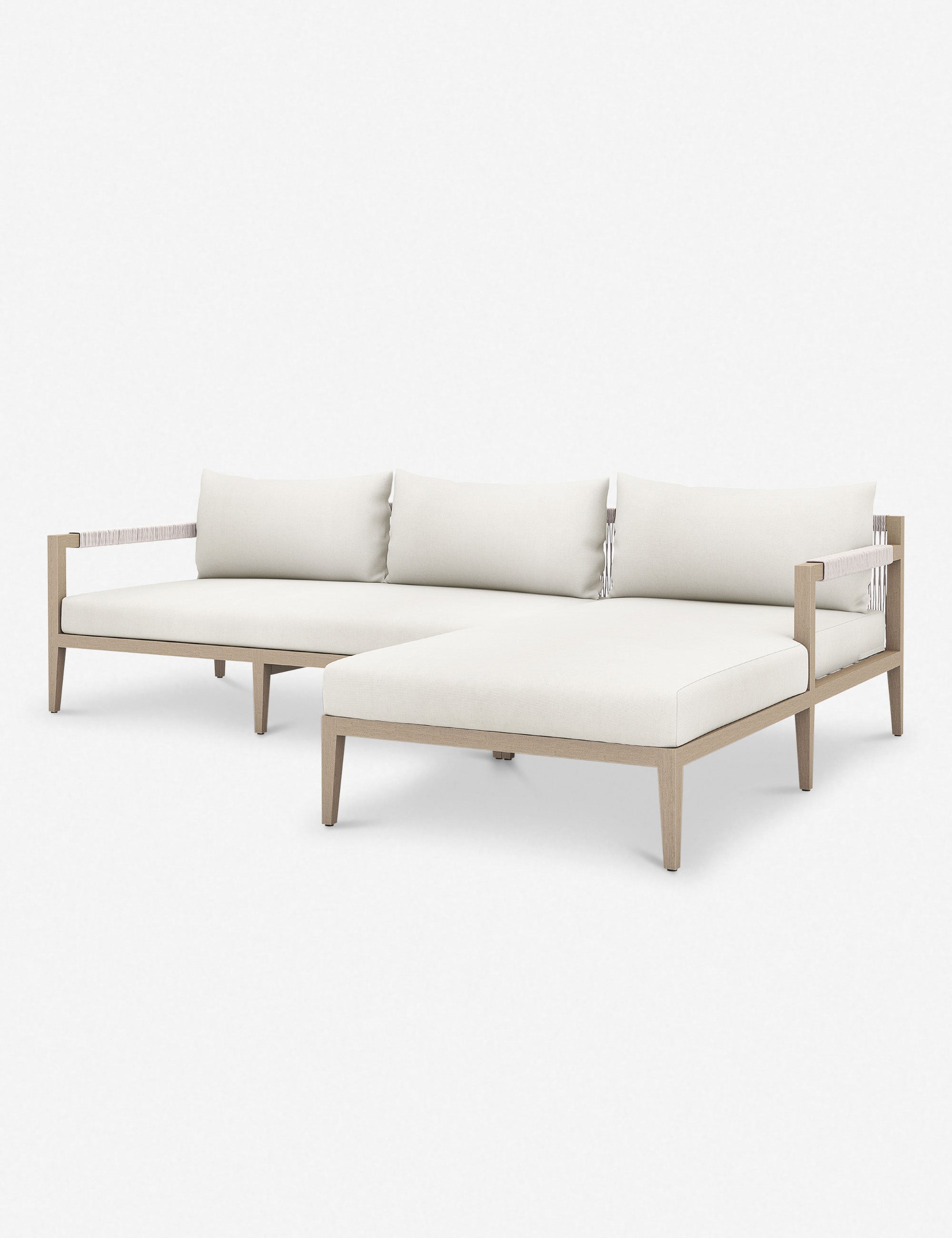 Premium Cadenza Indoor/Outdoor Teak Sectional Sofa Set - Weather-Resistant Patio Furniture for Backyard, Poolside & Garden Lounge - 6-Piece Modular Seating with Cushions