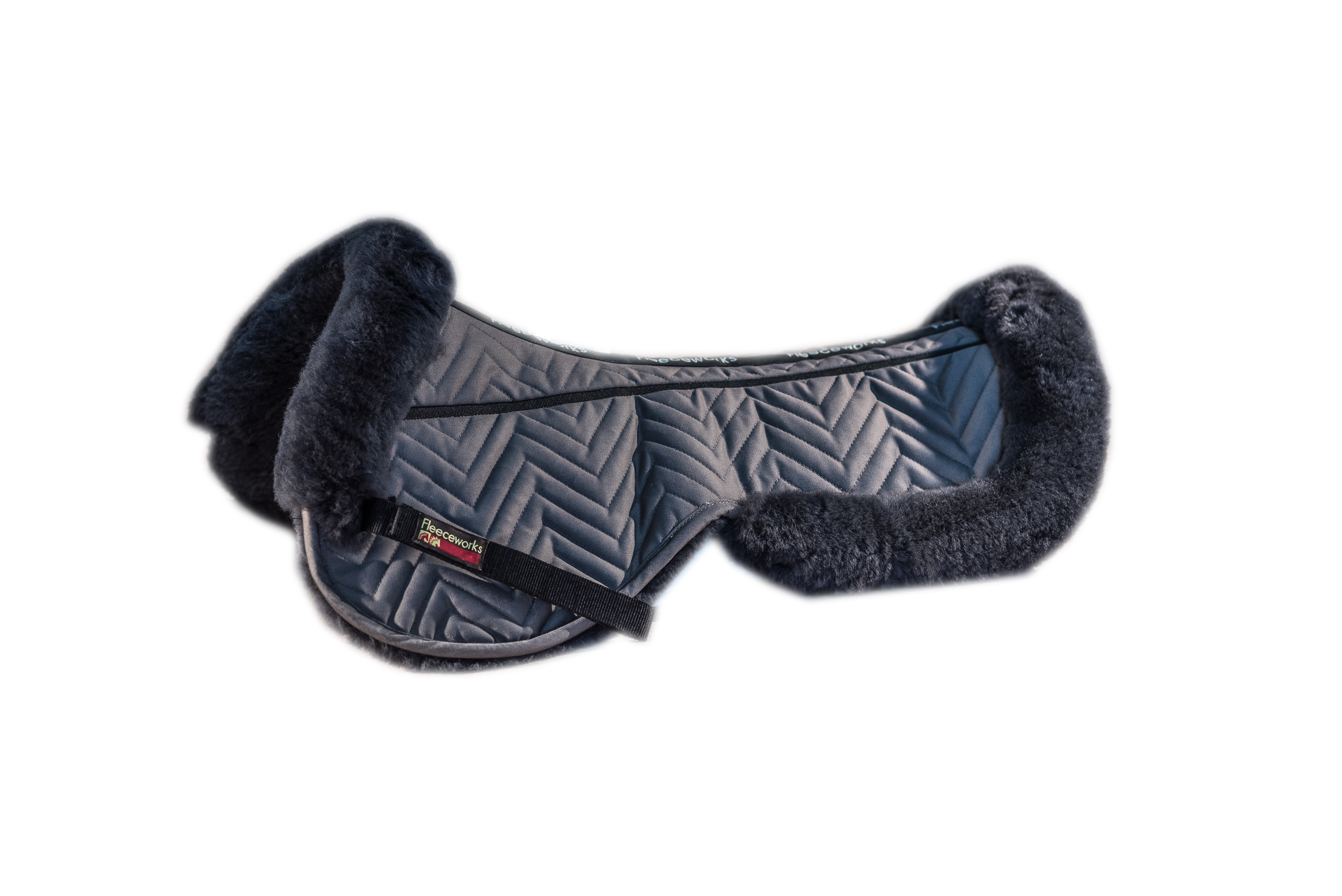 FXK Technology Sheepskin Halfpad with Rolled Edge - All Purpose Saddle Pad for English & Western Riding - Perfect for Training, Shows & Trail Riding