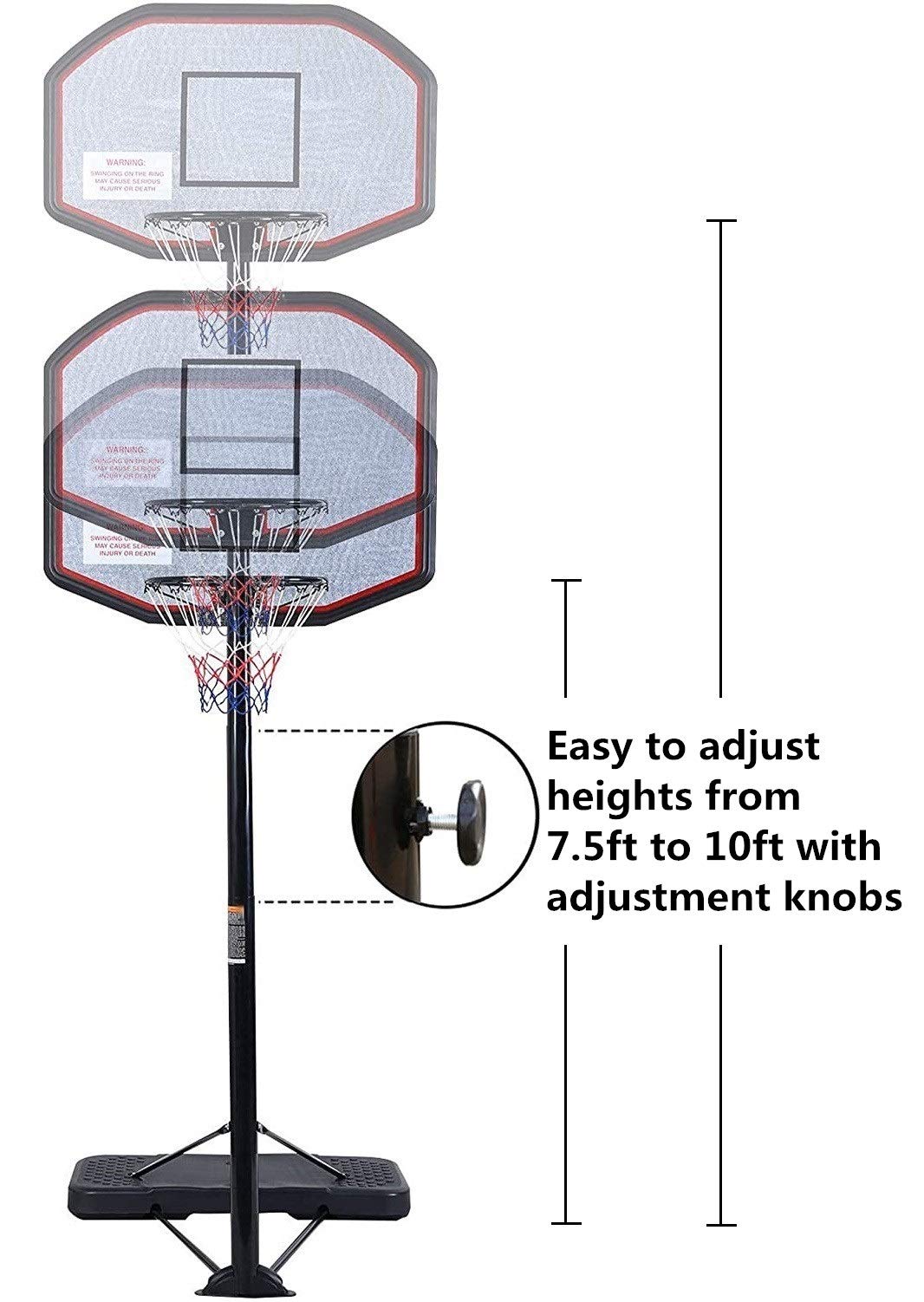 Adjustable Height Basketball Hoop System - 43