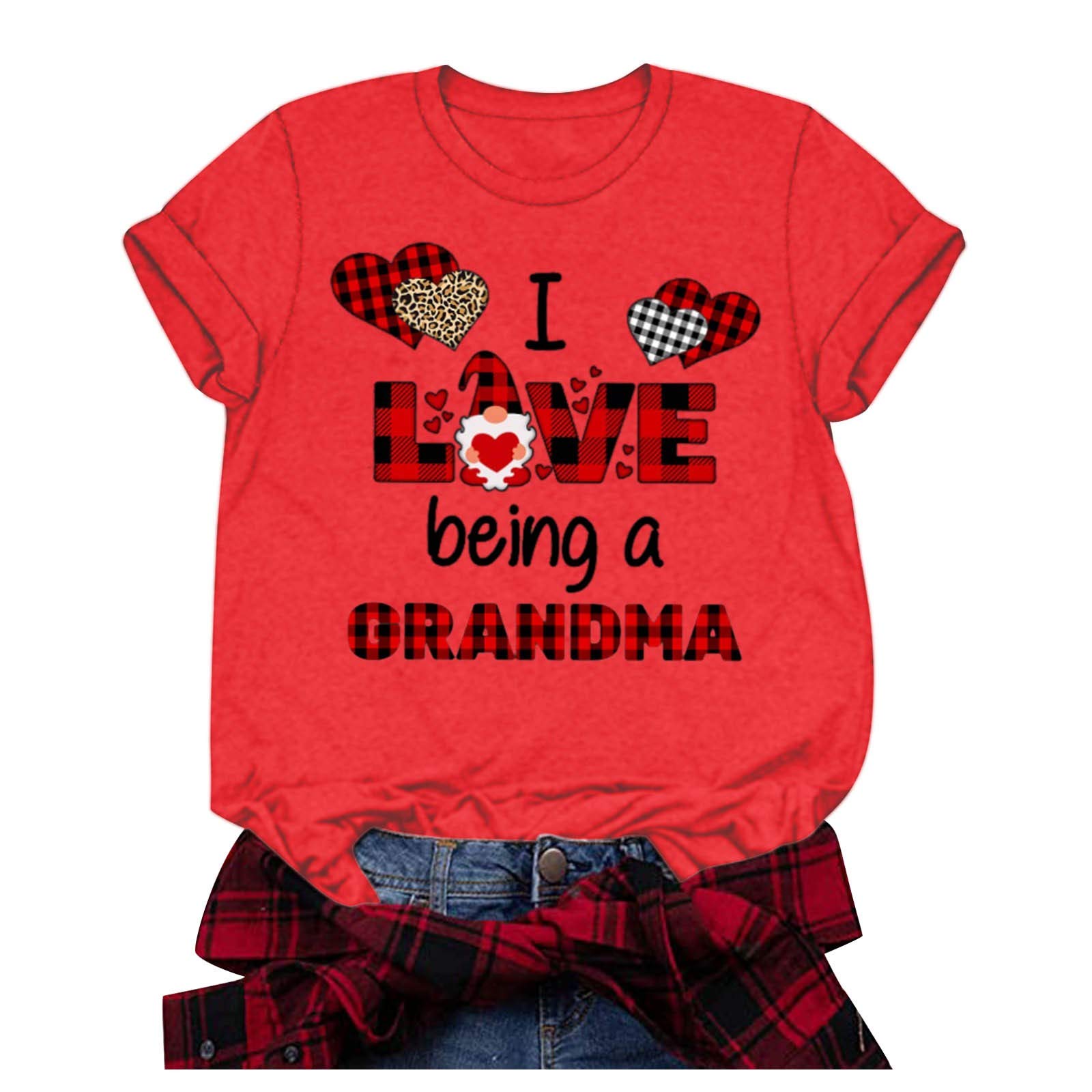 FMCHICO Women's Valentine's Day Graphic T-Shirt - Short Sleeve Heart Letter Printed Blouse Top for Casual Wear, Date Night & Gift Giving