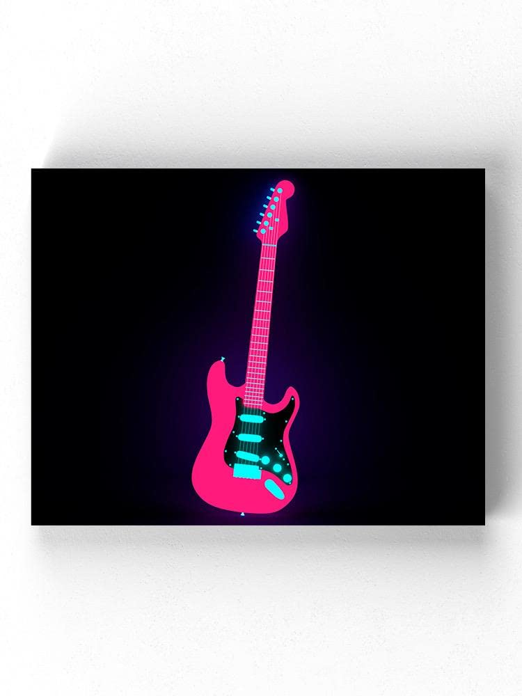 Vibrant Neon Electric Guitar with Premium Wrapped Canvas - Perfect for Stage Performances, Studio Recording & Rock Music Enthusiasts