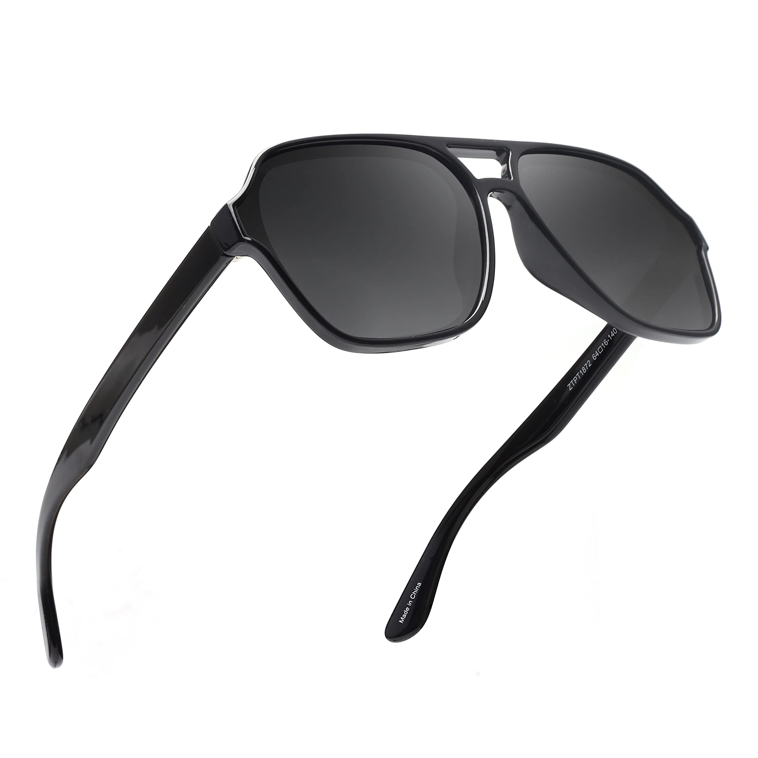 GLINDAR Polarized Aviator Sunglasses for Men & Women - Vintage Oversized Square UV Protection Sunglasses for Driving, Beach, Outdoor Activities
