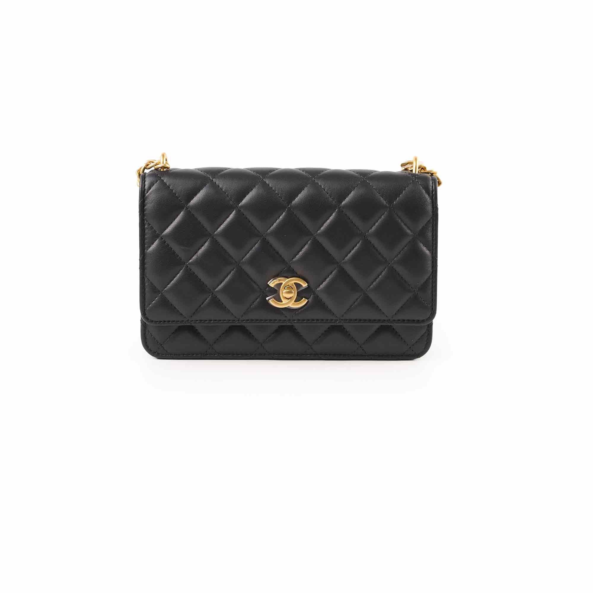 Chanel Camellia Adjustable Buckle Gold CC Logo Wallet on Chain WOC - Perfect for Evening Events & Luxury Fashion Accessories