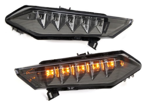 Smoke Lens Sequential LED Turn Signal Lights Rear Panel for 2011-2015 Kawasaki Ninja ZX-10R - Upgrade Motorcycle Safety & Style for Night Riding