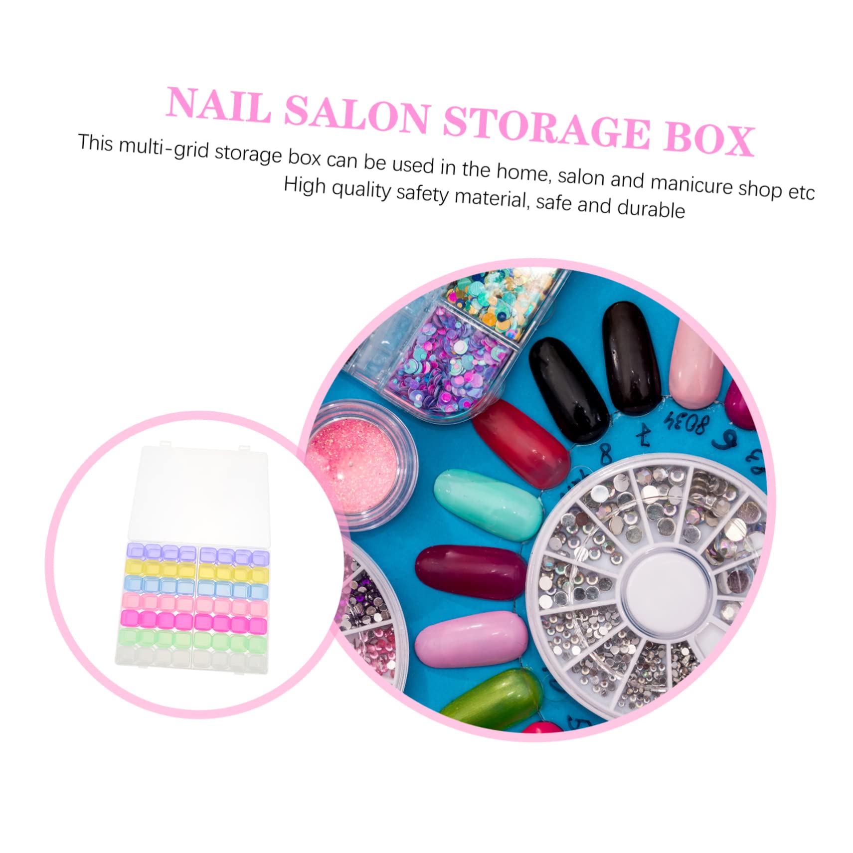 Healeved 112-Compartment Nail Art Organizer - Portable Rhinestone & Nail Tip Storage Box with Exquisite Workmanship | Perfect for Salon Professionals, DIY Nail Artists & Travel Nail Kits