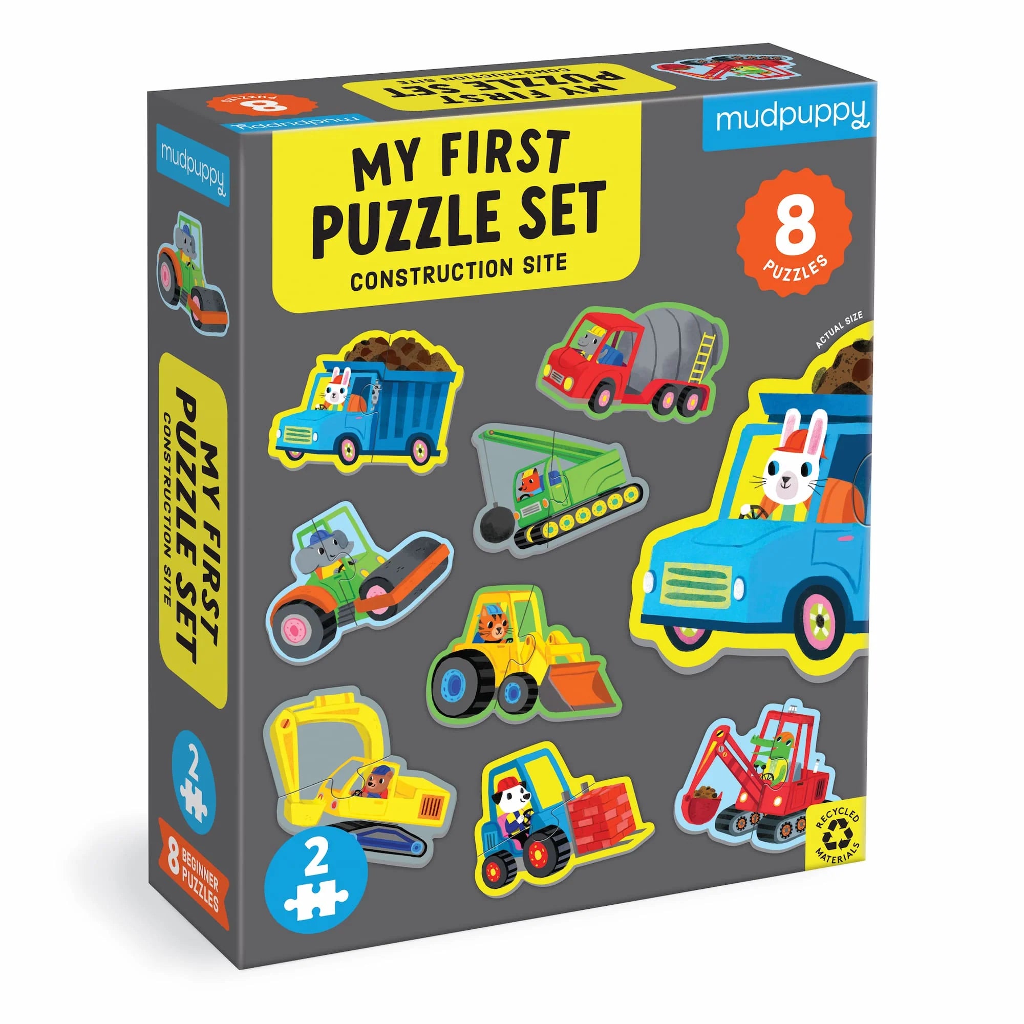 My First Construction Site 2-Piece Toddler Puzzles - Educational Building Toy for Early Learning & Fine Motor Skills Development | Perfect for Preschool Playtime & Parent-Child Bonding Activities