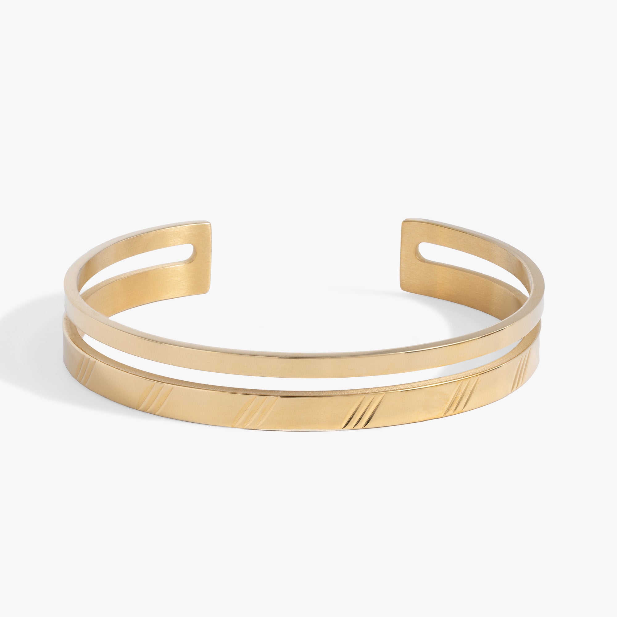 Elegant Double Diamond Cut Cuff Bracelet for Women - Perfect for Weddings, Parties & Special Occasions