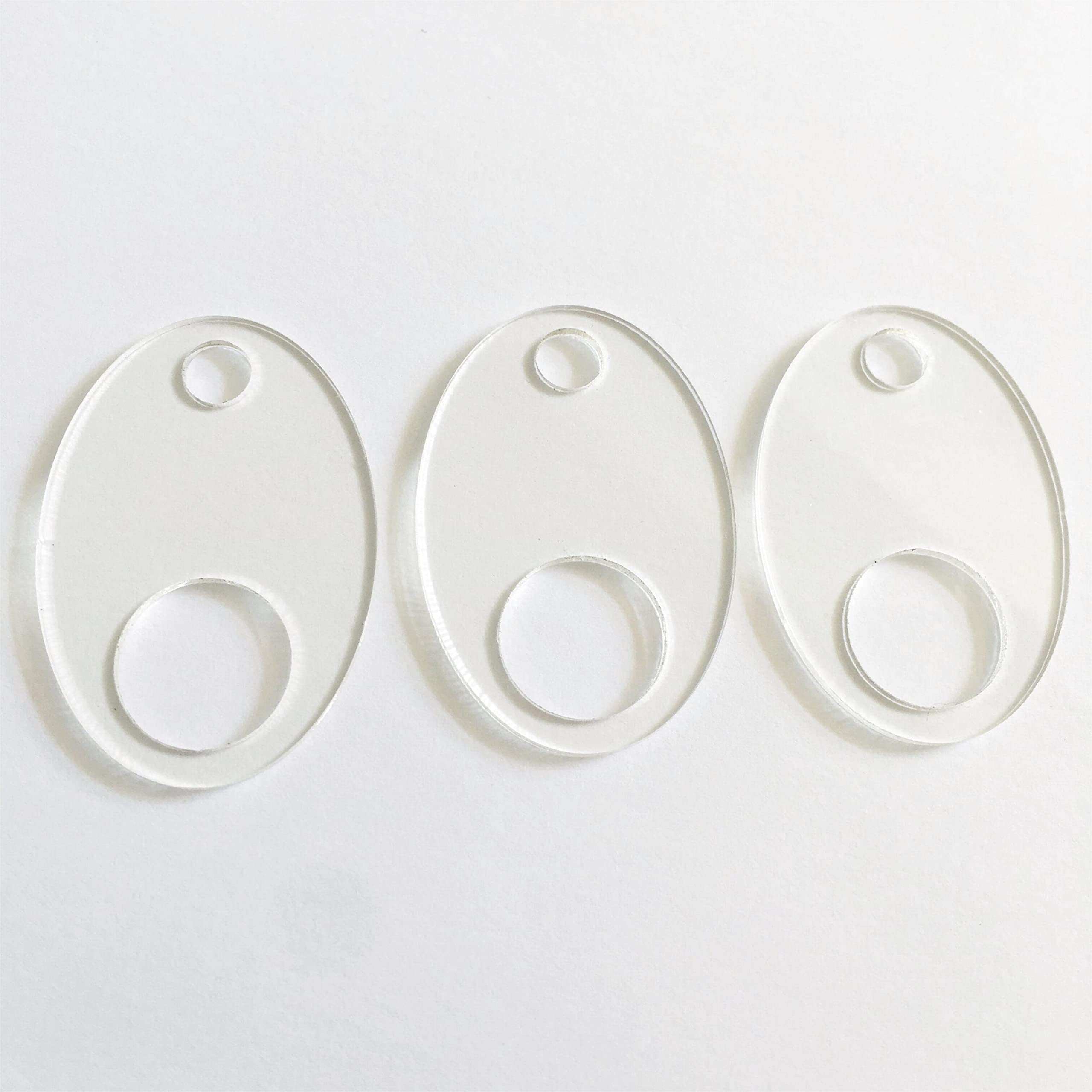 Clear Oval Acrylic Thread Drops - 20pcs Cross Stitch Floss Bobbins Organizers for Embroidery & Sewing Projects - Perfect for Craft Storage and Needlework Organization