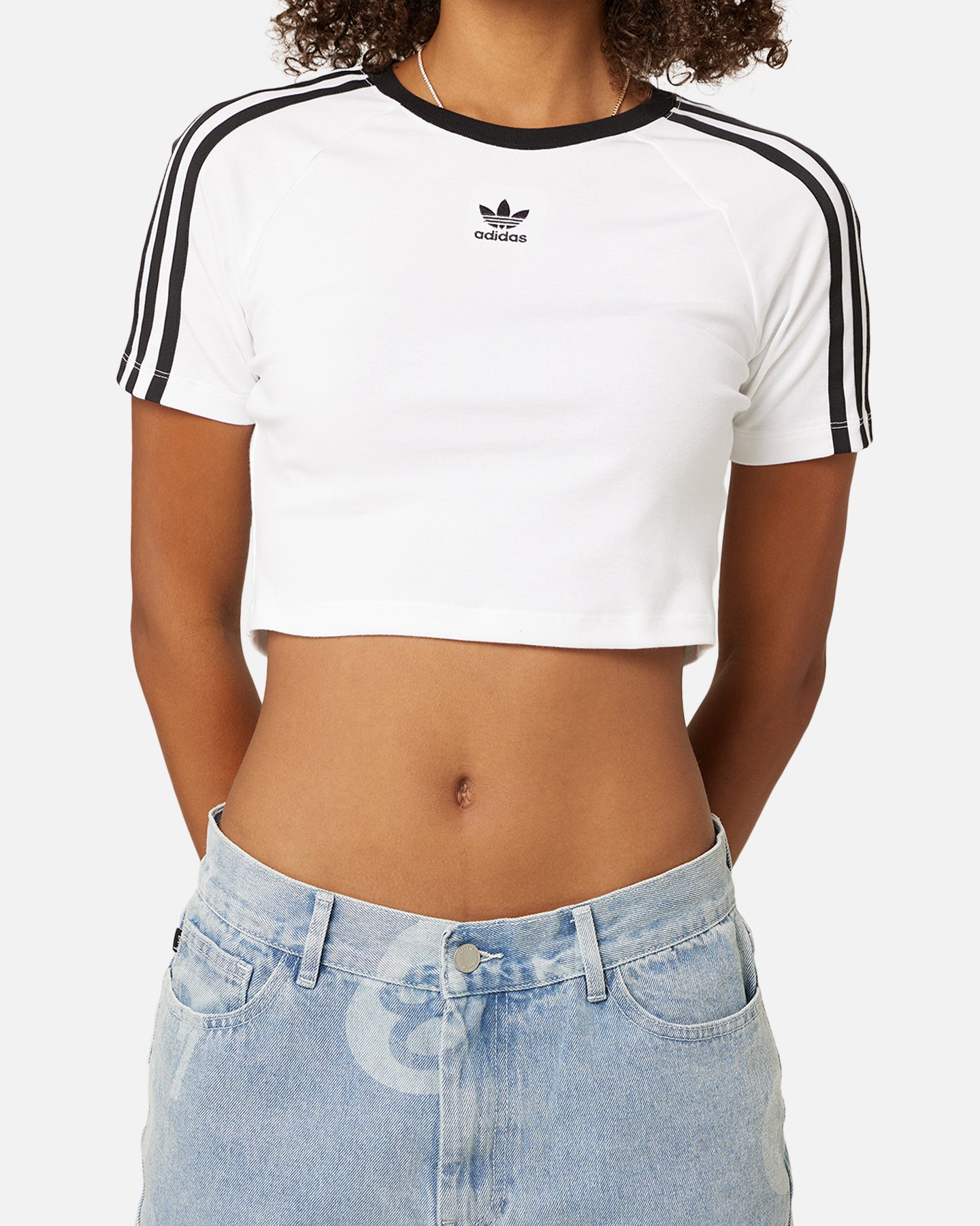 Adidas Women's 3 Stripes Baby T-Shirt - White Cotton Short Sleeve Tee for Infants & Toddlers - Perfect for Playdates, Family Outings & Casual Wear