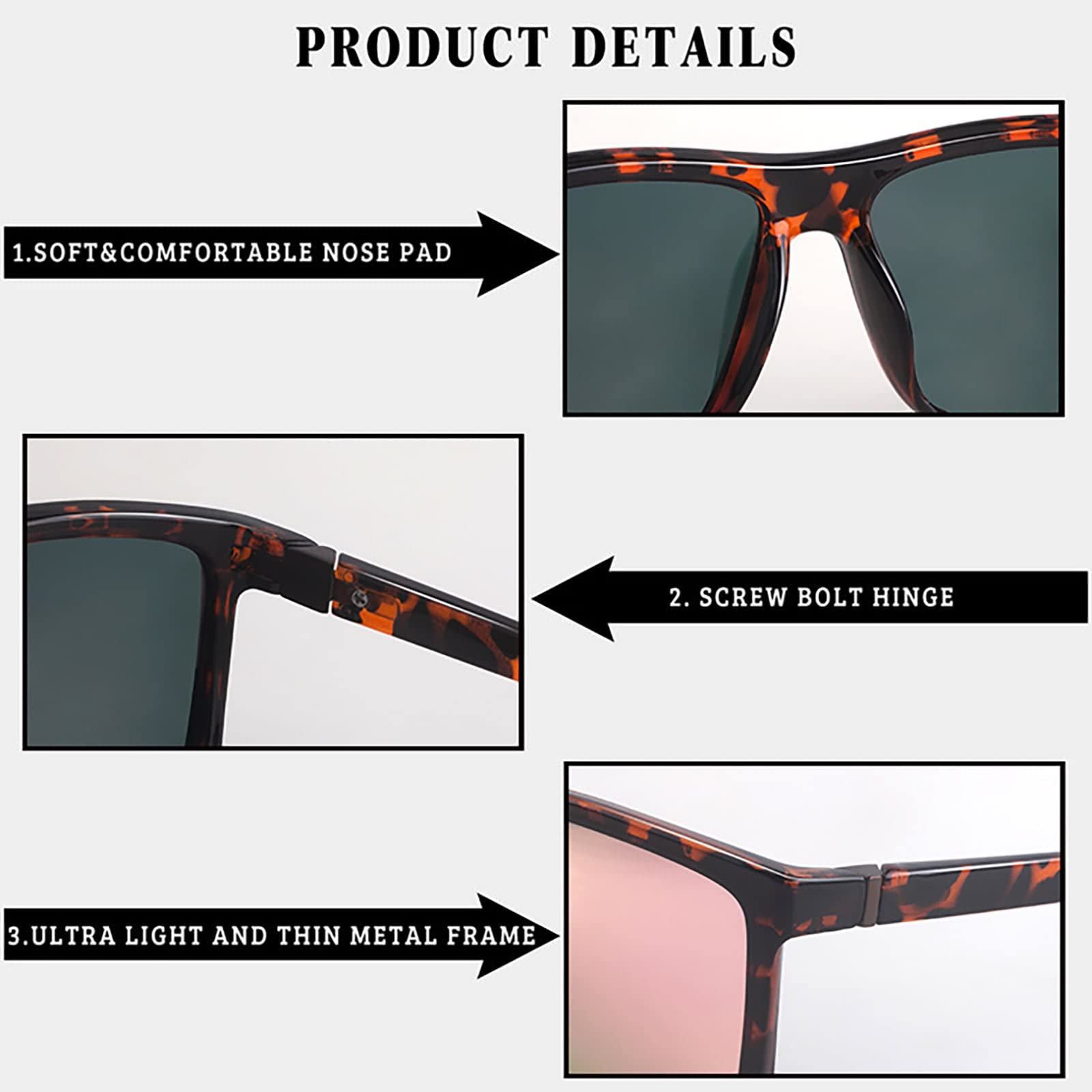 NIEEPA Men's Polarized Sports Sunglasses UV Protection Square Frame NP1007 - Perfect for Running, Cycling, and Outdoor Activities