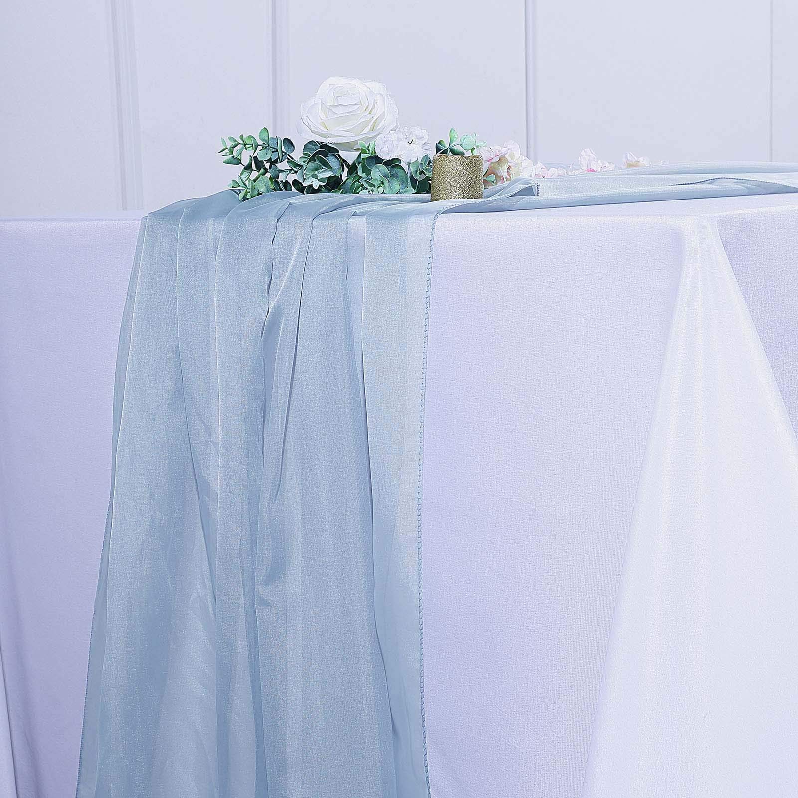 6ft Dusty Blue Chiffon Table Runner - Wedding & Party Decor