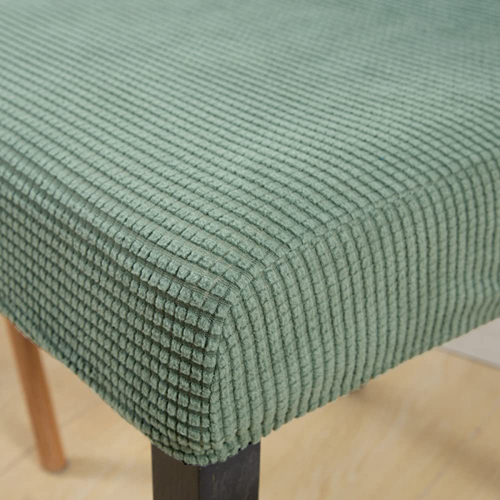Stretch Jacquard Dining Chair Covers - Elastic Spandex Slipcovers for Kitchen, Hotel, Wedding Banquet Chairs (6-Piece Set, Green) - Perfect for Home Decor, Restaurant Seating & Event Furniture Protection