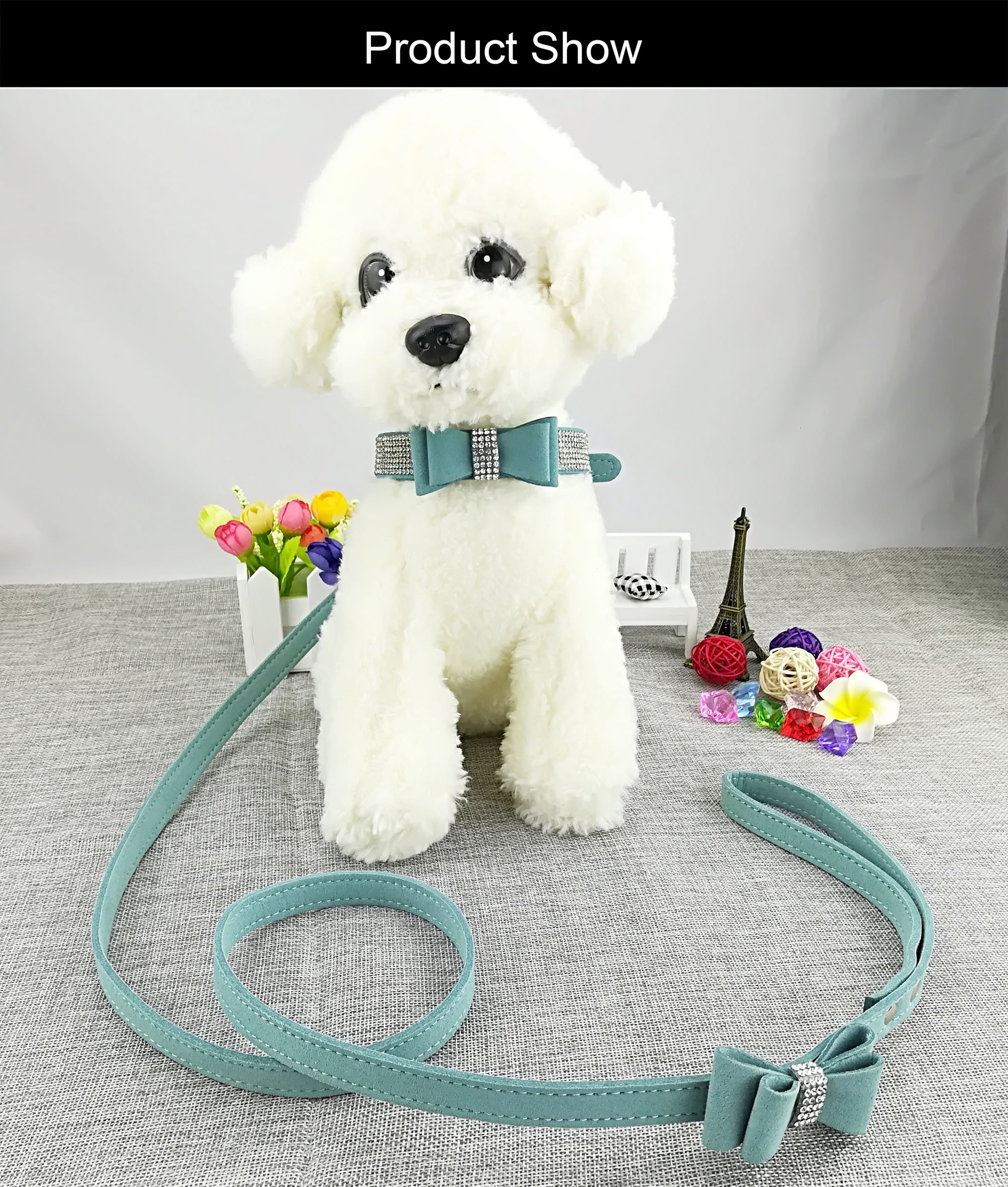 3pcs Stylish Dog Collar with Leash Set & 2pcs Bow Tie Puppy Collar - Cute Pink Bow Tie Leash for Small Dogs & Cats | Perfect for Daily Walks, Pet Fashion & Photo Shoots