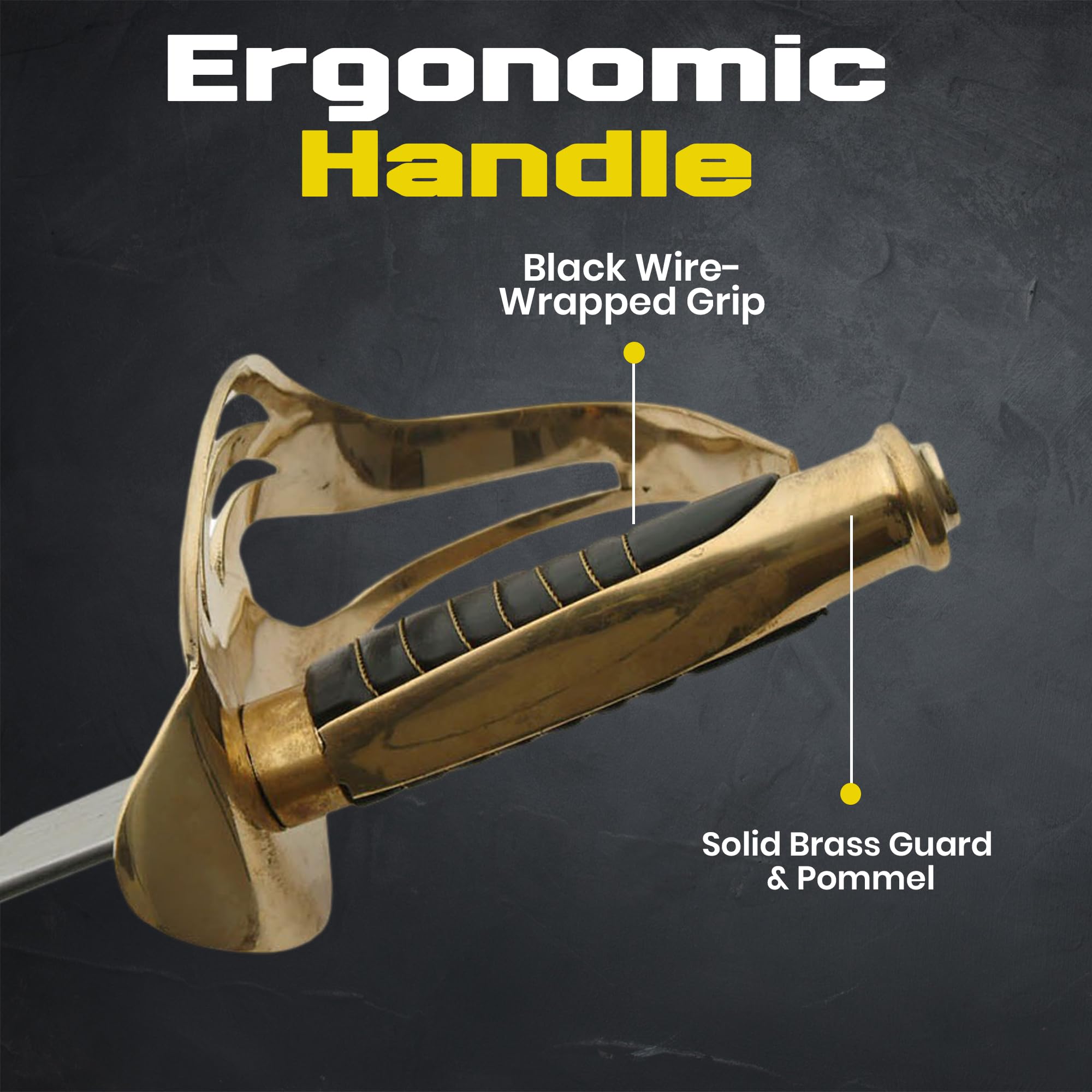 1860 Cavalry Sword - Black Historical Replica for Collectors & Costume | Szco Supplies 902931-SPL | Perfect for Civil War Reenactments, Theater Performances & Display