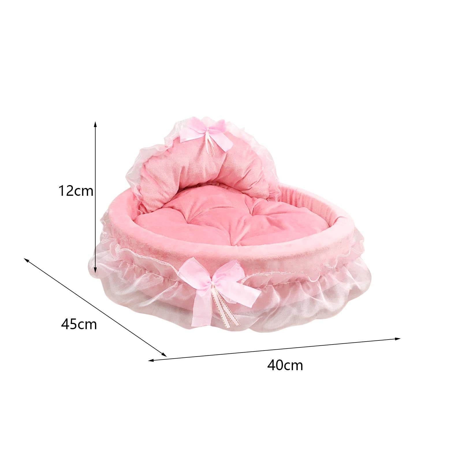 **Pink Princess Dog Bed - Washable Pet Couch with Lace Trim, Soft Thick Cushion for Large Dogs & Cats, Cozy Kennel Sleeping Bed for Puppies & Kittens (Pink, Size S) - Perfect for Living Room, Bedroom & Pet Travel**