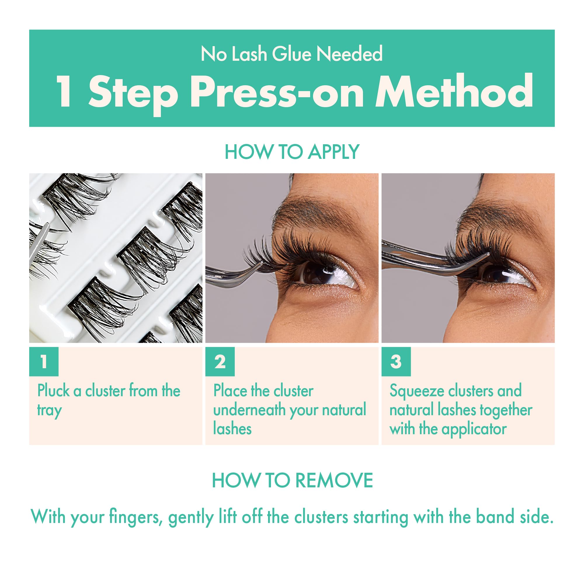 i-ENVY Press&Go Self-Adhesive Eyelash Clusters - No Glue Needed False Lashes for Easy 1-Step Application | No Damage or Residue | Perfect for Daily Wear, Parties & Special Occasions (Glam Day Extreme)