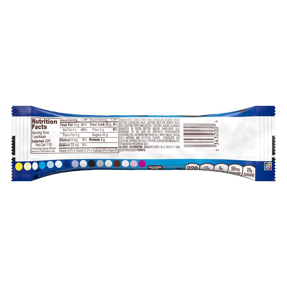 Almond Joy Candy Bars - 1.61 Oz (72 Count Pack) - Coconut Almond Chocolate Candy for Parties, Halloween, Christmas & Office Snacks