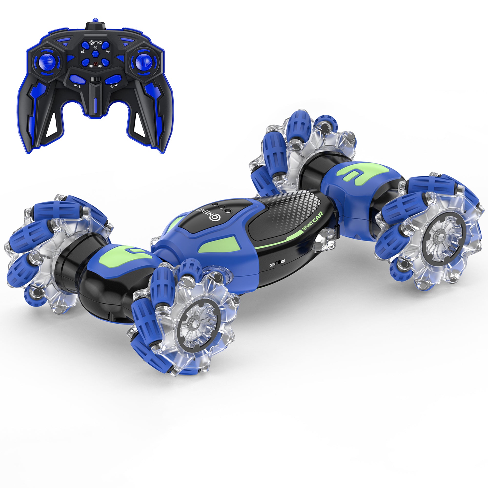 Contixo Cobra Speed Crawler RC Stunt Car - 4WD Off-Road Remote Control Truck with High Speed (Blue) | Perfect for Outdoor Adventure, Backyard Racing & Stunt Shows