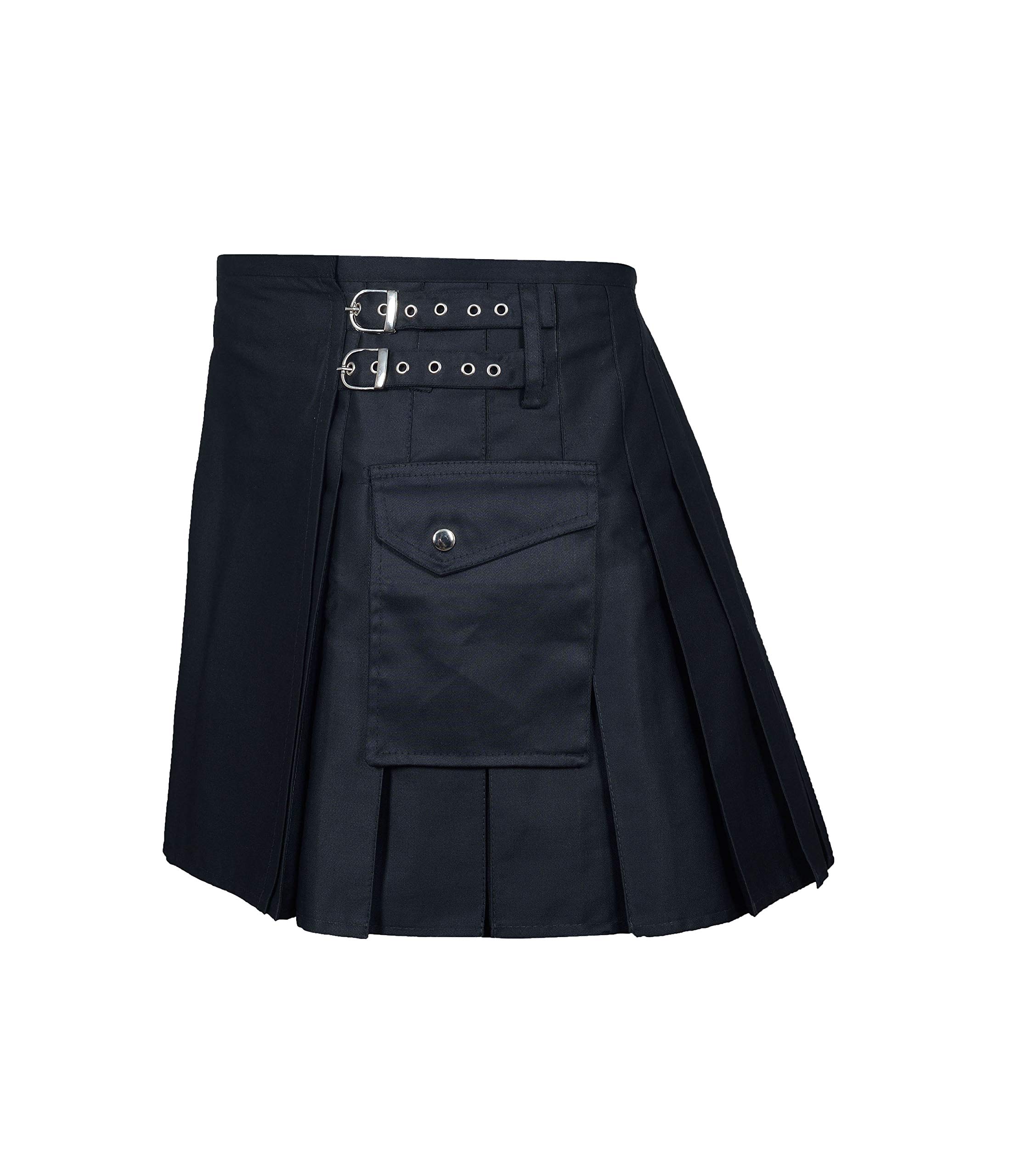 CLOUD KILT | 100% Cotton Women's Traditional Scottish Kilt | Handmade Custom Jeans Kilt in Black | Perfect for Highland Dancing, Renaissance Fairs & Celtic Weddings
