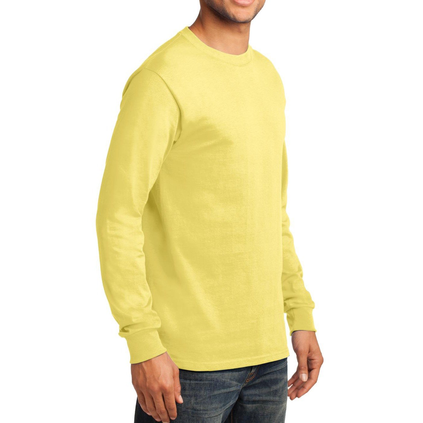 Premium Men's Long Sleeve Essential T-Shirt - Soft Cotton Crewneck Basic Tee for Casual Wear, Layering & Everyday Comfort