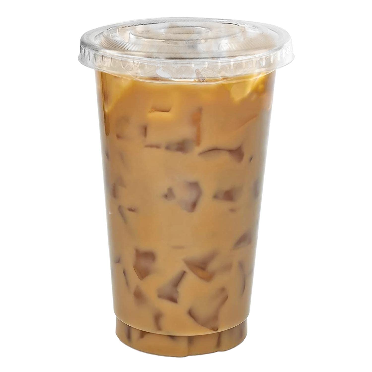 500 Pack 10 oz Clear Plastic Disposable PET Cups with Lids - Crystal Clear Cold Drink Cups for Smoothies, Iced Coffee, Juice, Soda & Cocktails - Perfect for Parties, Cafes, Restaurants & Home Use (10 Ounce)