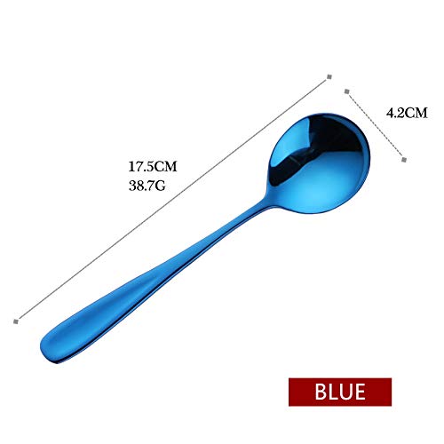 Premium 7-Inch Stainless Steel Bouillon Soup Spoons Set - Round Dinner Spoons for Elegant Dining, Perfect for Restaurants, Catering & Home Use